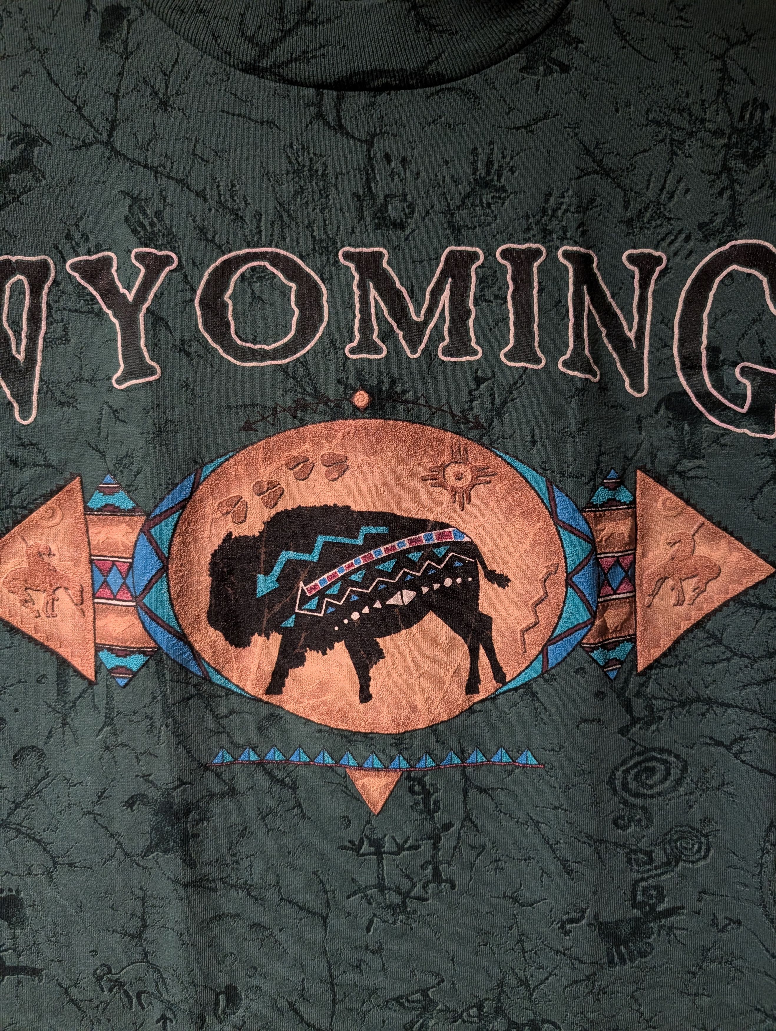 Arts & Science Vintage Wyoming Buffalo Bison All Over Print T Shirt YOUTH Size US M / EU 48-50 / 2 - 2 Thumbnail