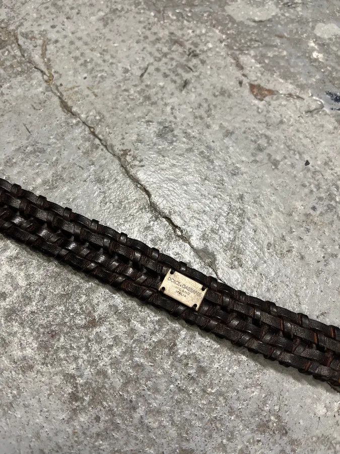 Dolce & Gabbana 2000s Dolce & Gabbana Brown Woven Leather Belt Size ONE SIZE - 8 Thumbnail