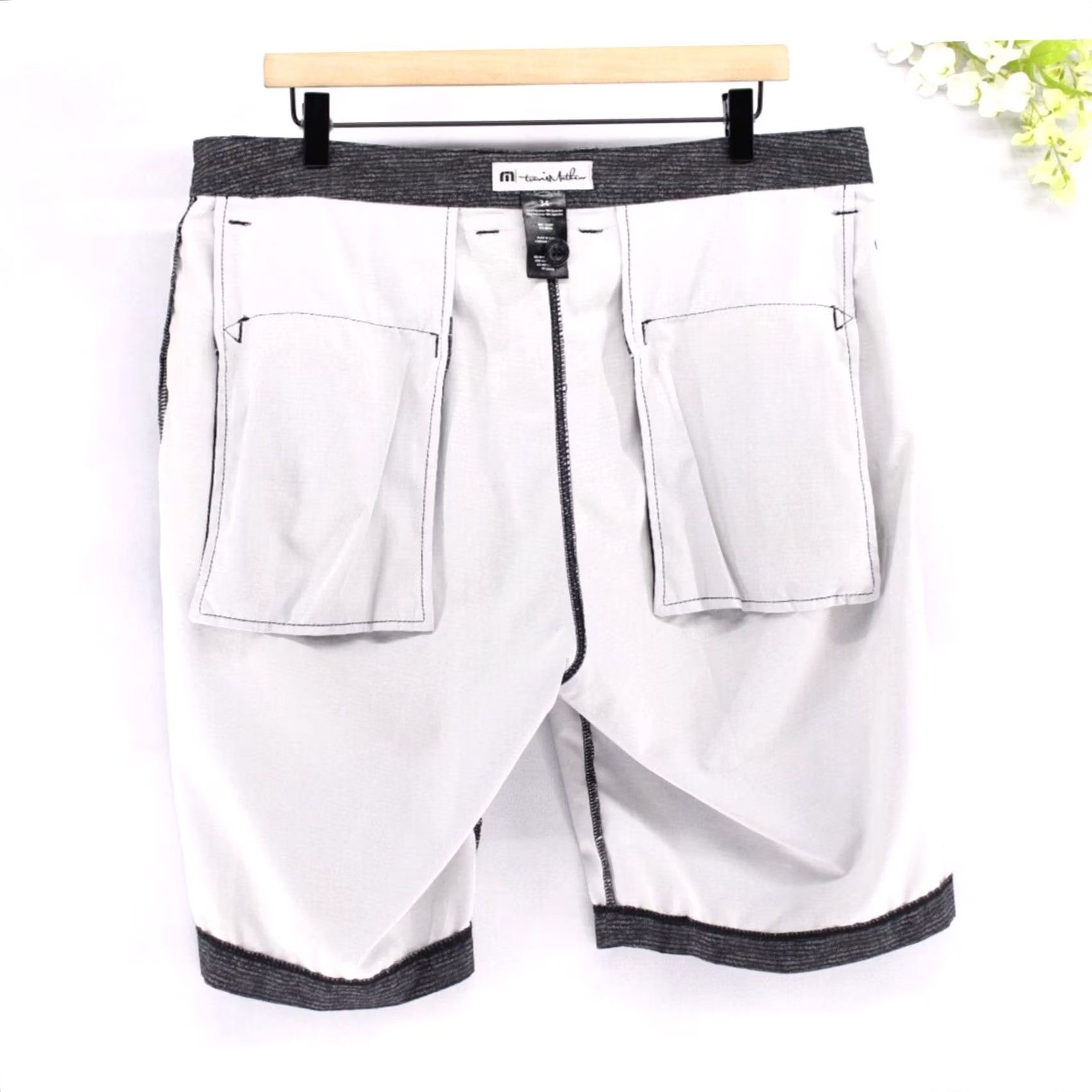 TravisMathew Travis Mathew Men's Golf Shorts Performance Tech Stretch Traveler Gray 34 Short Casual Chino Breathable Pockets Regular 34in Waist Inseam 10in Size US 34 / EU 50 - 4 Thumbnail
