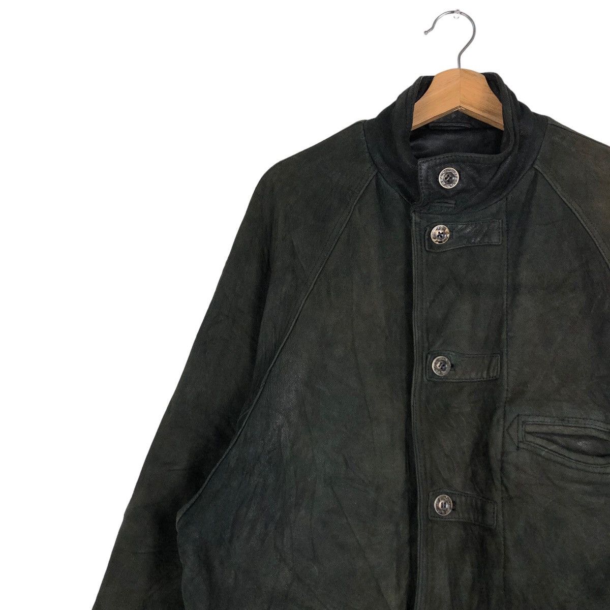 Issey Miyake 🔥Vintage Genuine Biker Leather Jacket Ball Basic Japan Size US M / EU 48-50 / 2 - 7 Thumbnail
