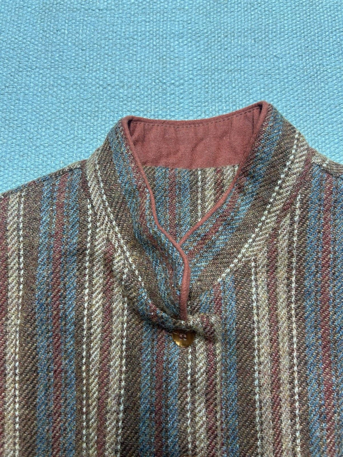 Vintage Vtg 80s wool blend women’s jacket cropped blazer striped 11 Size M / US 6-8 / IT 42-44 - 4 Thumbnail