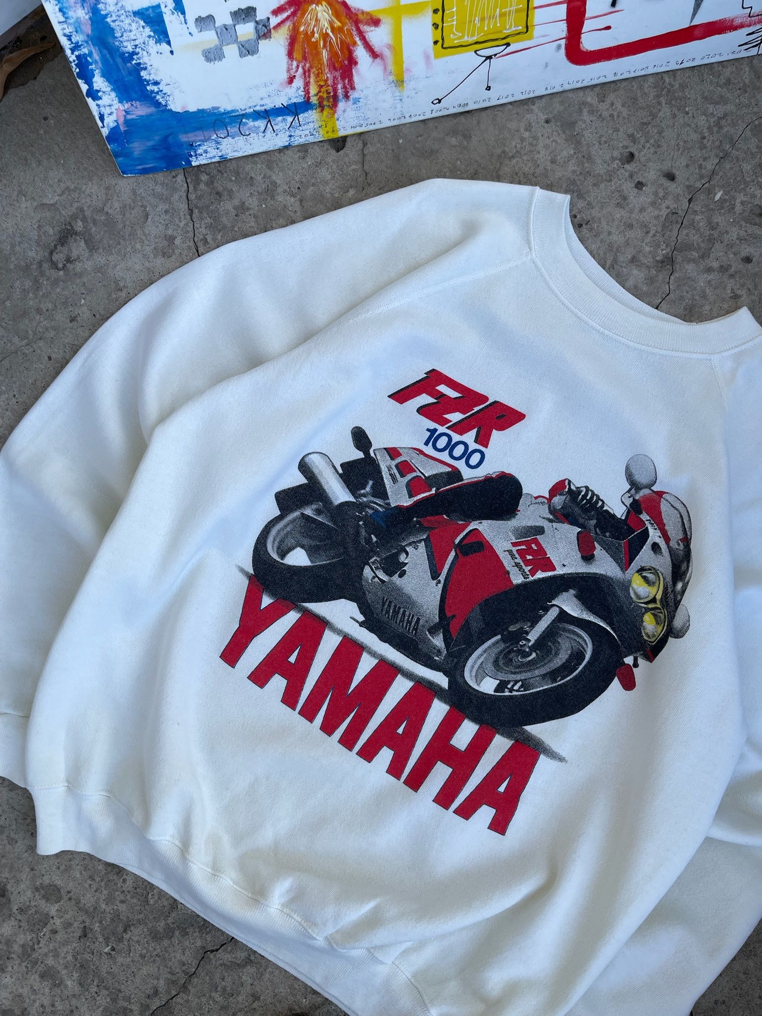 Yamaha vintage Yamaha Sweatshirt FZR1000 Size US XL / EU 56 / 4 - 2 Thumbnail