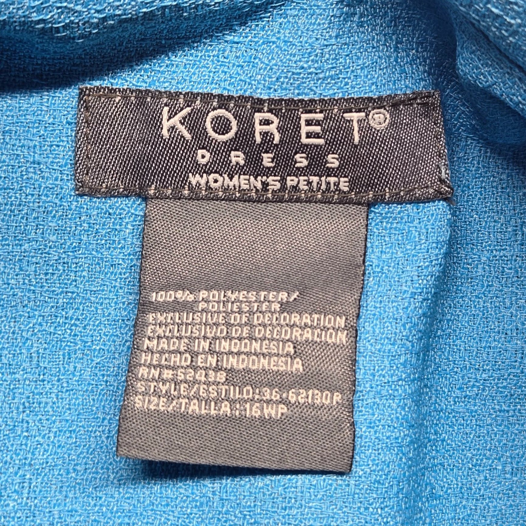 Vintage Koret Blazer Solid Blue Button Up Jacket Career Office Adult Women's Size 16WP Tweed Solid Blue Blazer Women 16P Koret Blazer Size XXL / US 16-18 / IT 52-54 - 3 Thumbnail
