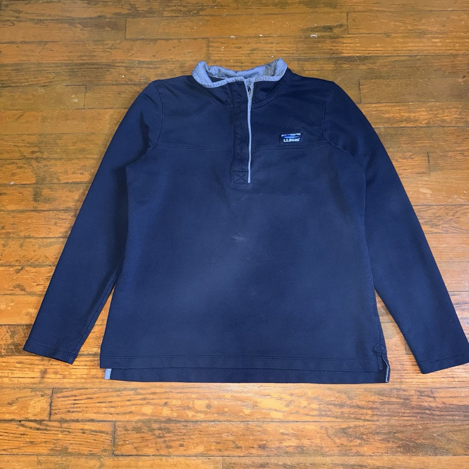 L.L. Bean L.L. Bean Pullover Sweater Mens Large shrunk Navy 1/4 Button Size US M / EU 48-50 / 2 - 1 Thumbnail