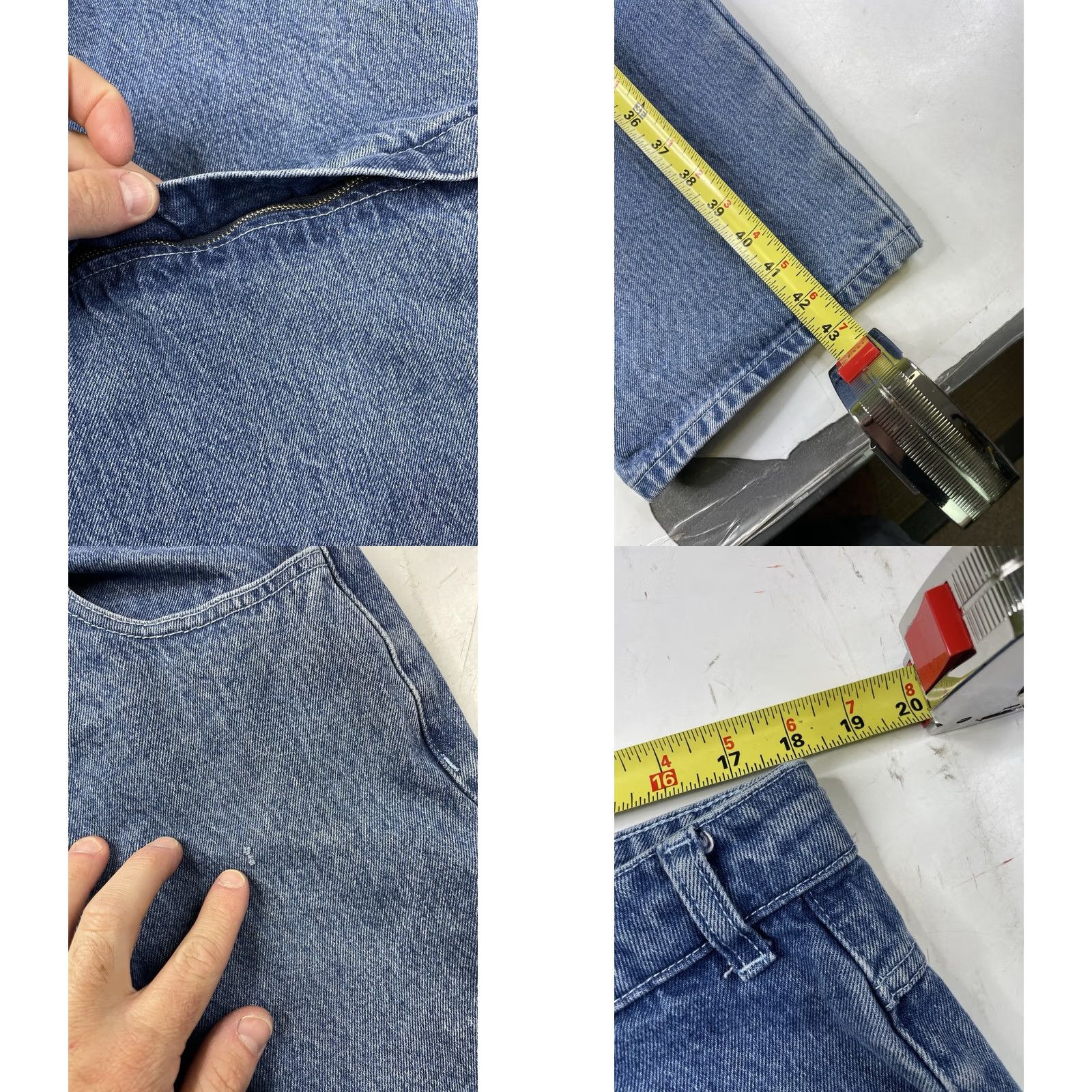 Vintage VINTAGE Lower Jeans Wide-Leg Baggy Skater Denim 90s Y2K Grunge Regular Men L Blue Convertible Shorts Size US 33 - 8 Thumbnail