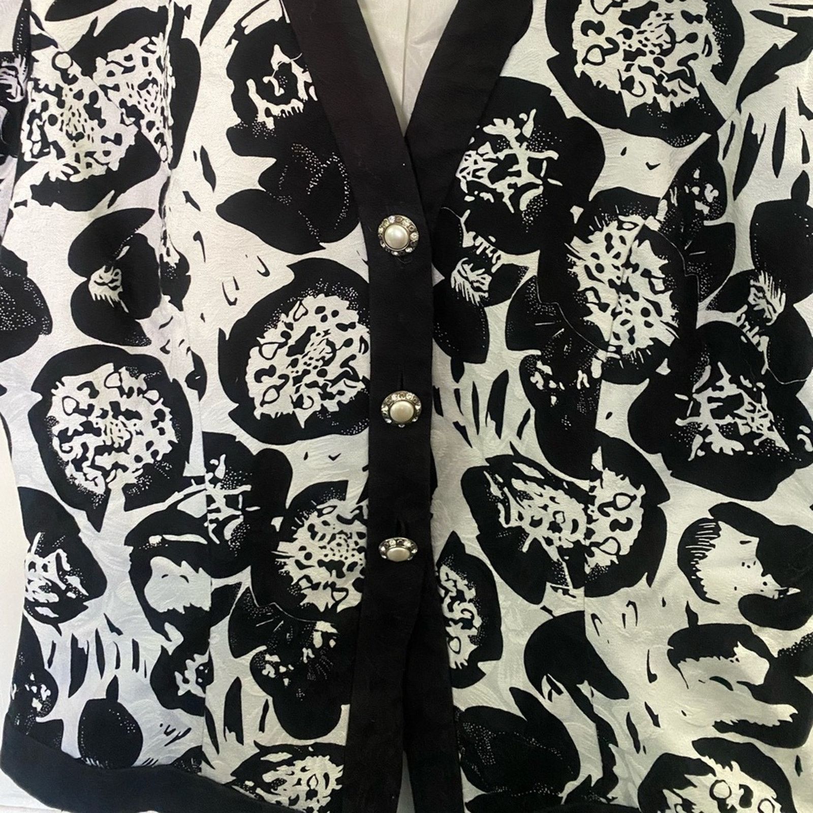 Other Rimini Vintage Floral Button Down Short Sleeve Blazer 10 Size L / US 10 / IT 46 - 4 Thumbnail