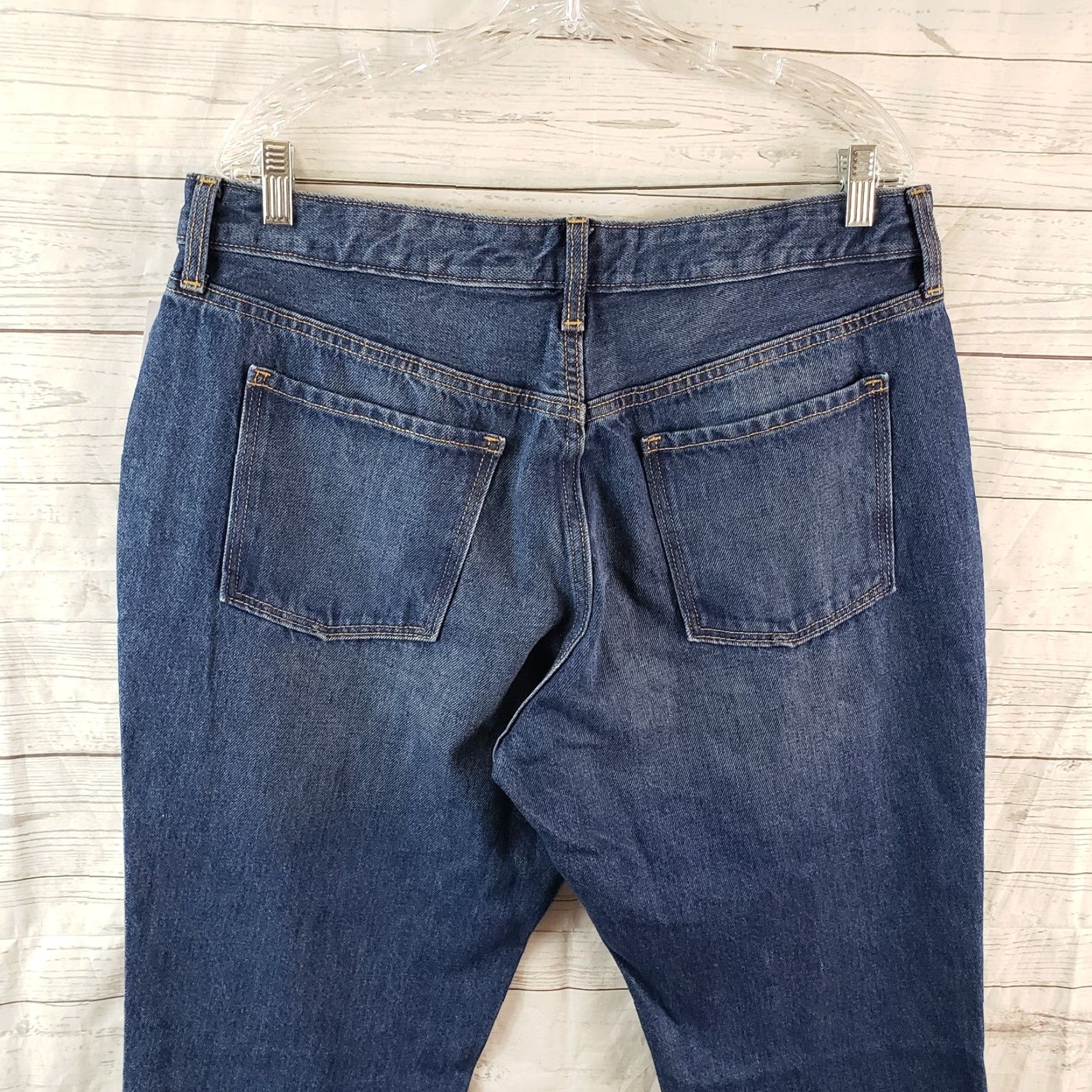 Old Navy VINTAGE Old Navy Womens High Waisted Slouchy Straight Crop Jeans Sz 14P Blue Size 36" / US 14 / IT 50 - 5 Thumbnail