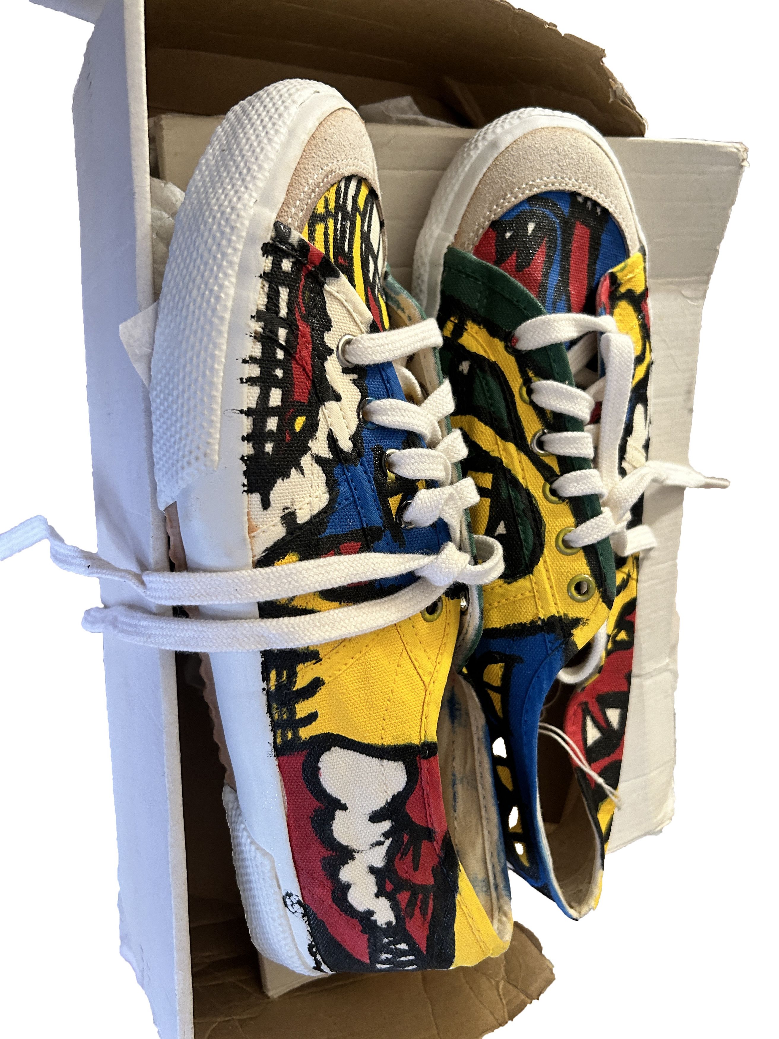 Comme des Garcons Homme Plus Hand Painted Yellow sneaker maccheronian plimsolls Size US 8 / EU 41 - 2 Thumbnail
