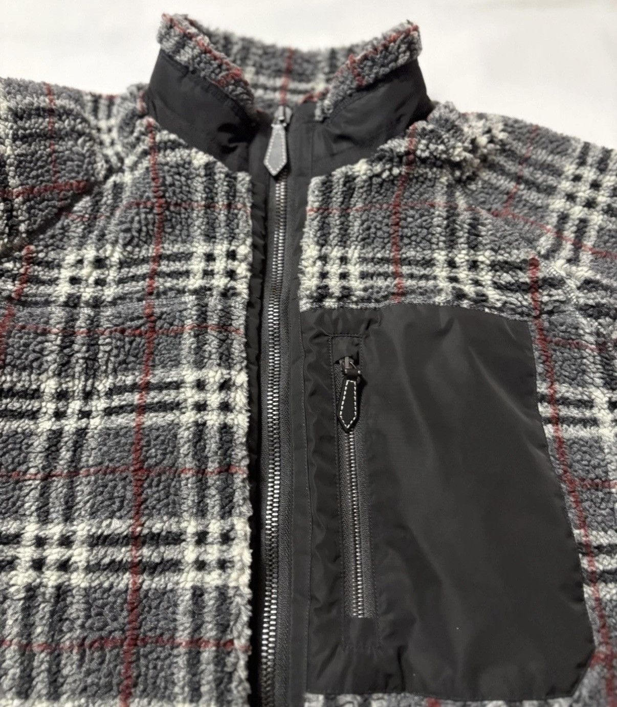 Burberry BURBERRY Dorian Check Fleece Jacket XL Dark Charcoal Size US XL / EU 56 / 4 - 14 Thumbnail
