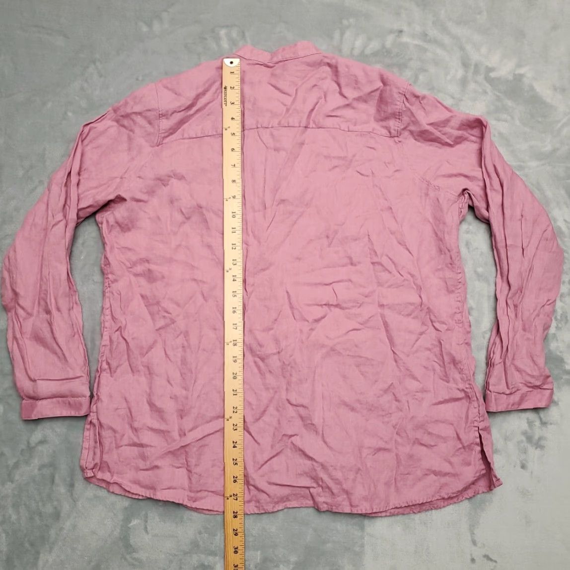 Vintage VINTAGE LL Bean Tunic Womens 1X Rose 100% Linen Pleated Mandarin Collar Retro Shirt Top Button-Up Size XL / US 12-14 / IT 48-50 - 6 Thumbnail