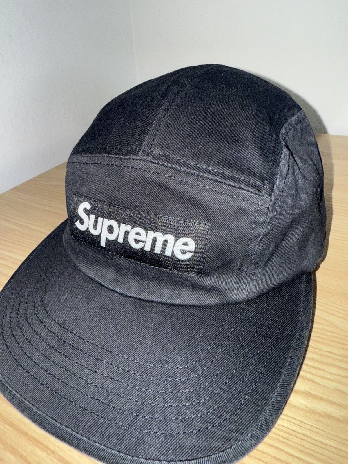 Supreme Washed Chino Twill Camp Cap Black