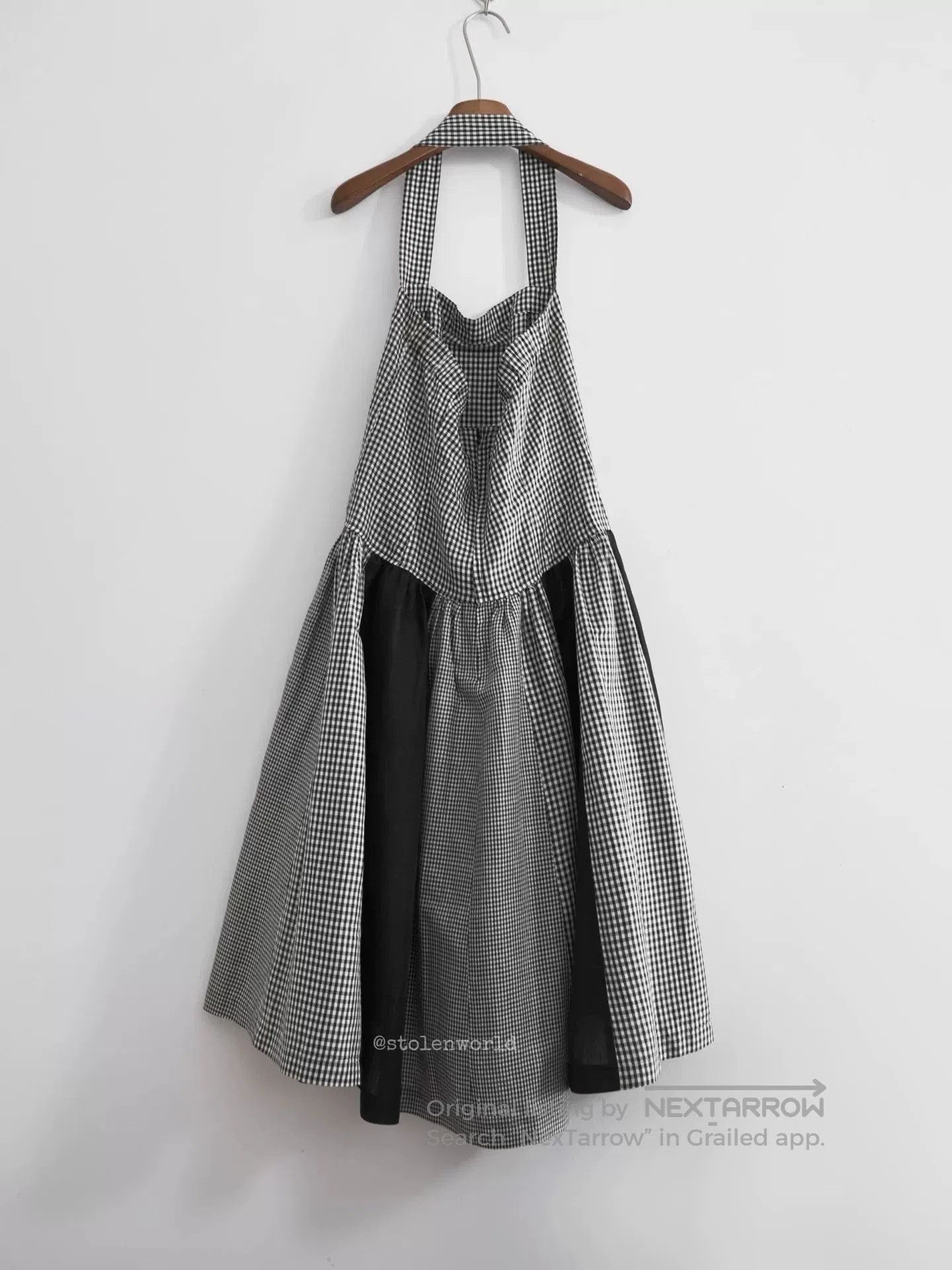 Comme des Garcons black and white check halter dress. Size M / US 6-8 / IT 42-44 - 3 Thumbnail