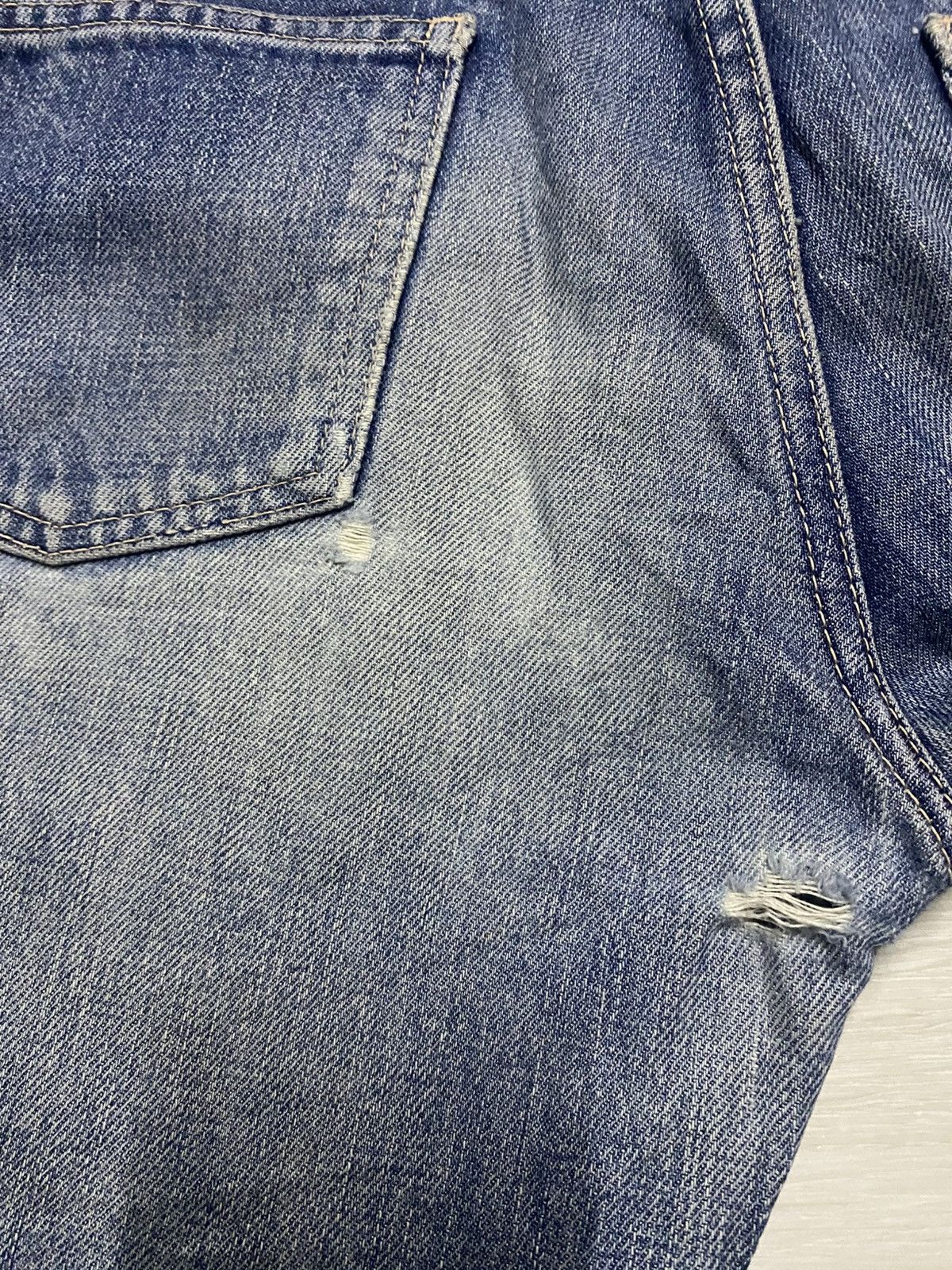 Japanese Brand Vintage Domingo Blue Wash Distressed Jeans Size US 30 / EU 46 - 11 Thumbnail