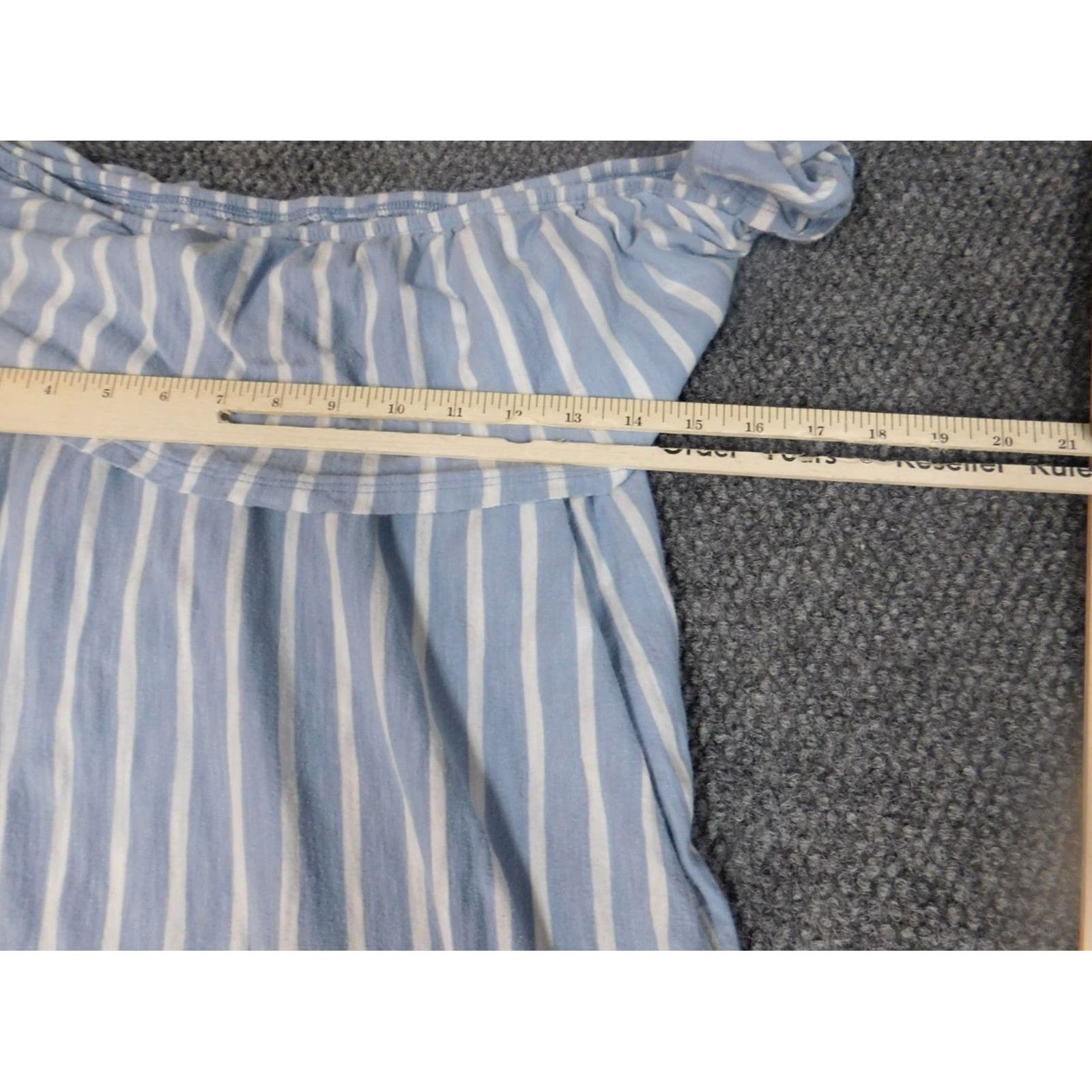 Old Navy Old Navy Womens Blouse L Blue Striped Crew Neck Pullover Dolman Sleeve Cotton Casual Regular Stretch Size L / US 10 / IT 46 - 5 Thumbnail