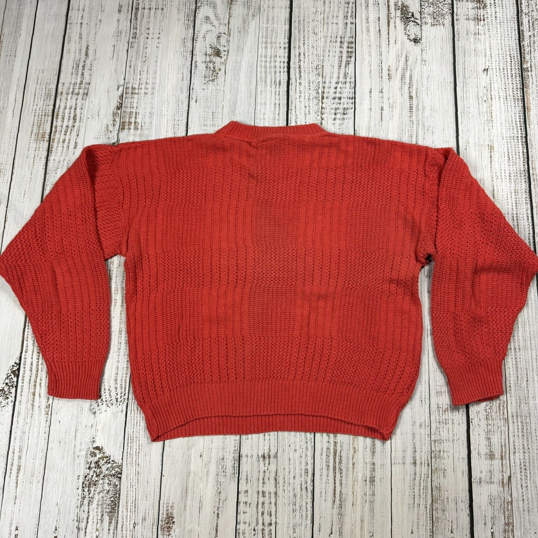 Pinko VINTAGE Weekends Knit Pullover Sweater M Salmon Pink Striped 90s Mens USA Size US M / EU 48-50 / 2 - 6 Thumbnail