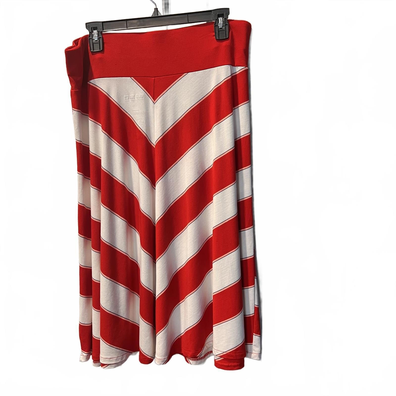 Old Navy Old Navy Red and White Striped Women's Skirt Size L/G Size 36" / US 14 / IT 50 - 2 Thumbnail
