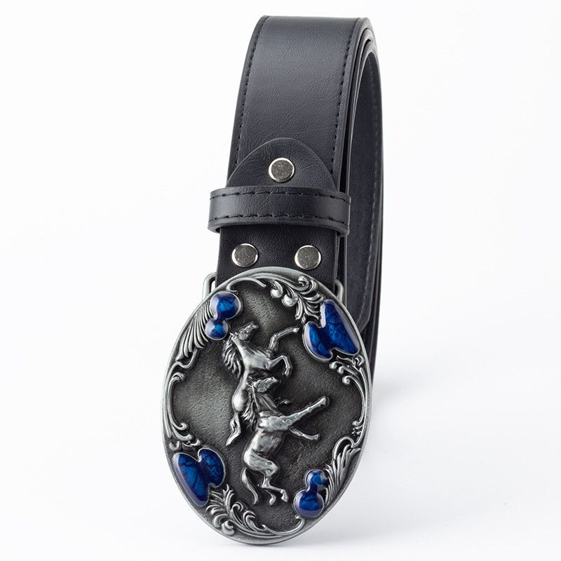 Designer New Design Vintage Belt Riveted Belts Menswear Accessories Size ONE SIZE - 2 Thumbnail