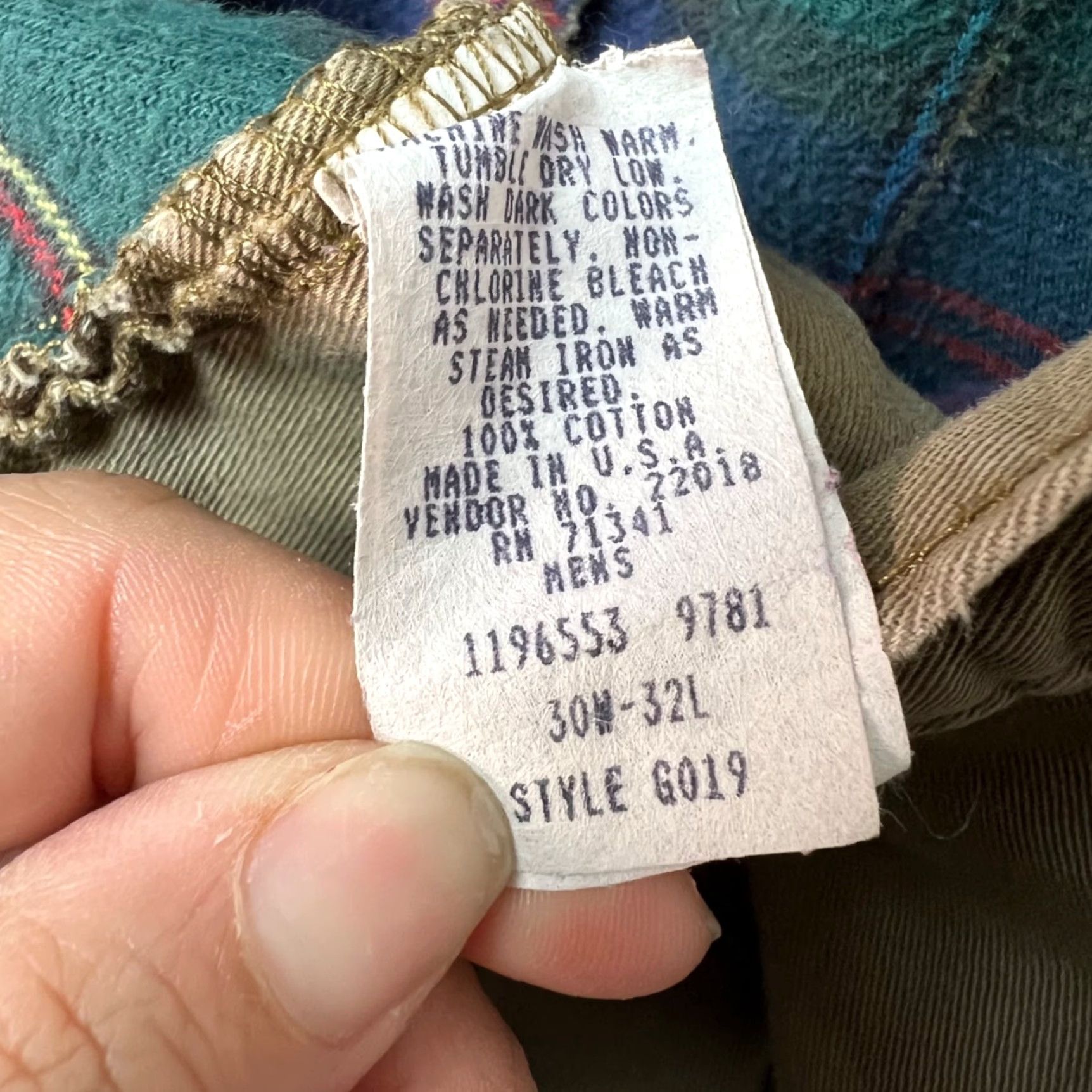 Vintage L.L. Bean Mens Pants Chino Flat Front Lined Fleece Beige Khaki Cotton 30x27 Regular Vintage No (Mens, 30, 27) Size US 30 / EU 46 - 5 Thumbnail