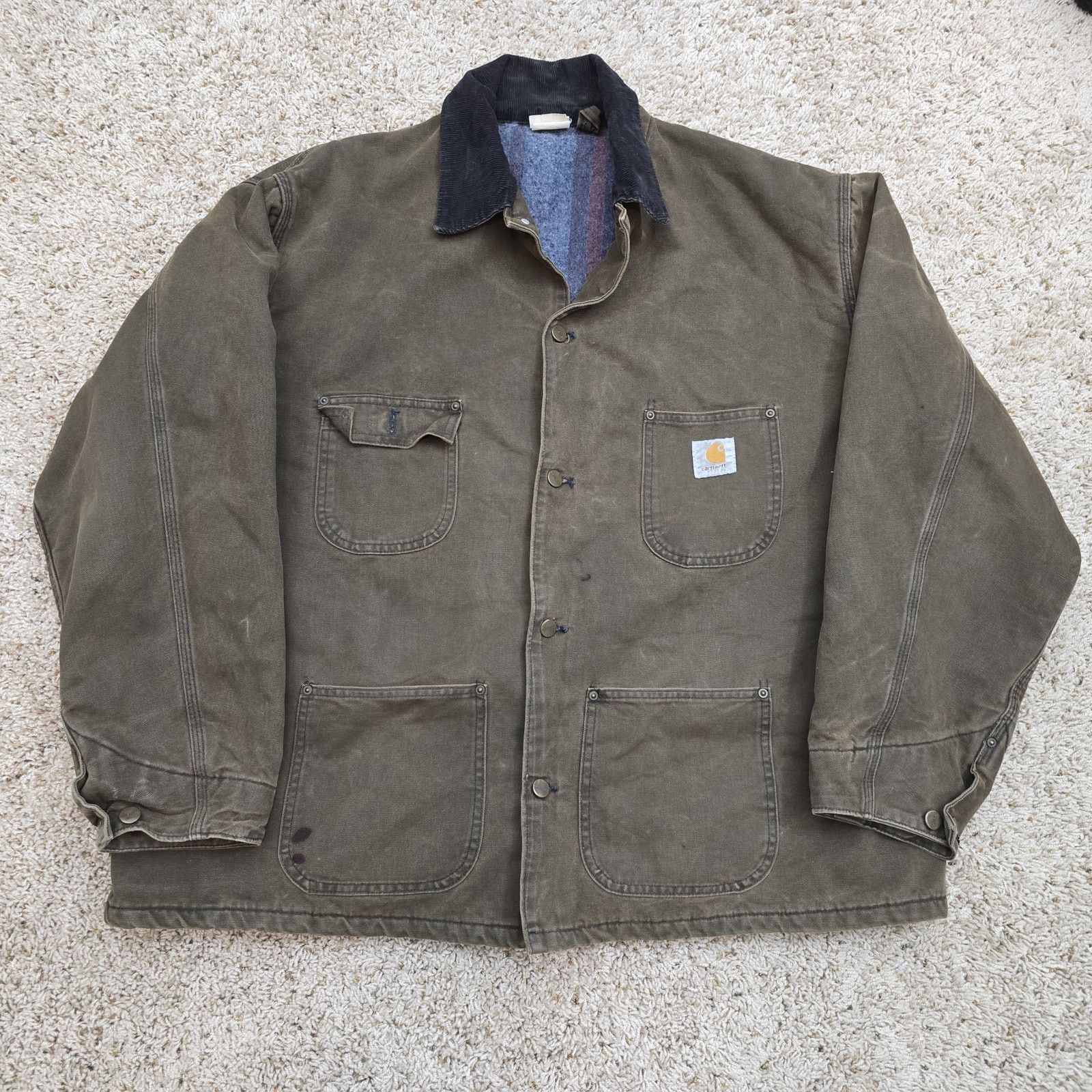 Carhartt Carhartt Dark Brown Blanket Lined Chore Coat Jacket Size 2XL Size US XXL / EU 58 / 5 - 1 Thumbnail