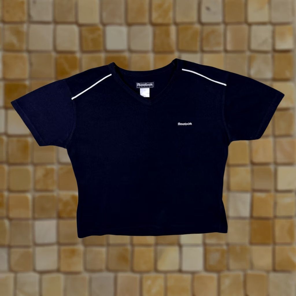Reebok Reebok Essentials Navy Blue V-Neck Short Sleeve T-Shirt Women's UK 16 Size XXL / US 16-18 / IT 52-54 - 1 Thumbnail