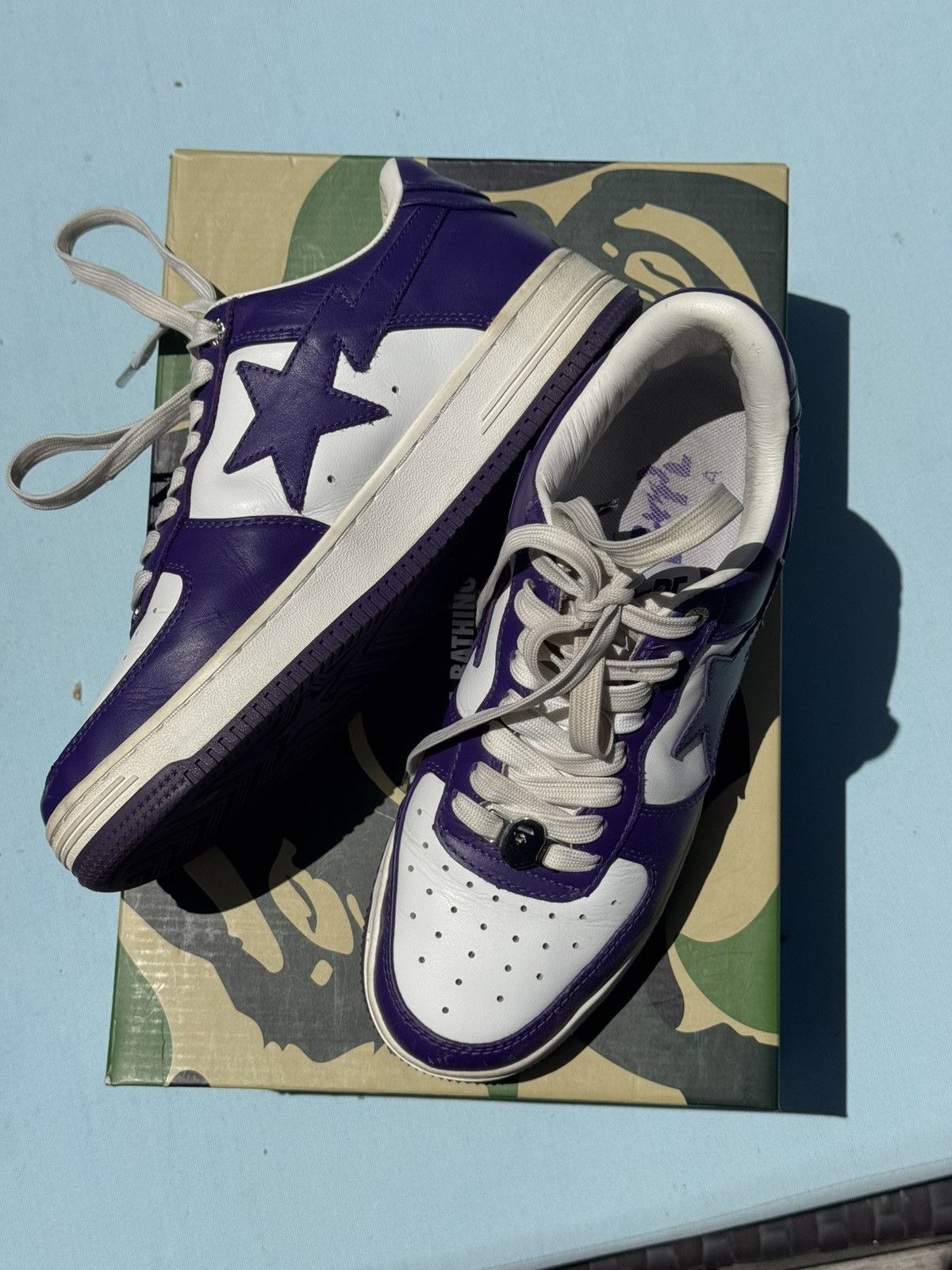 Bape A Bathing Ape Bape Sta White Purple (2022) Size US 8 / EU 41 - 1 Thumbnail
