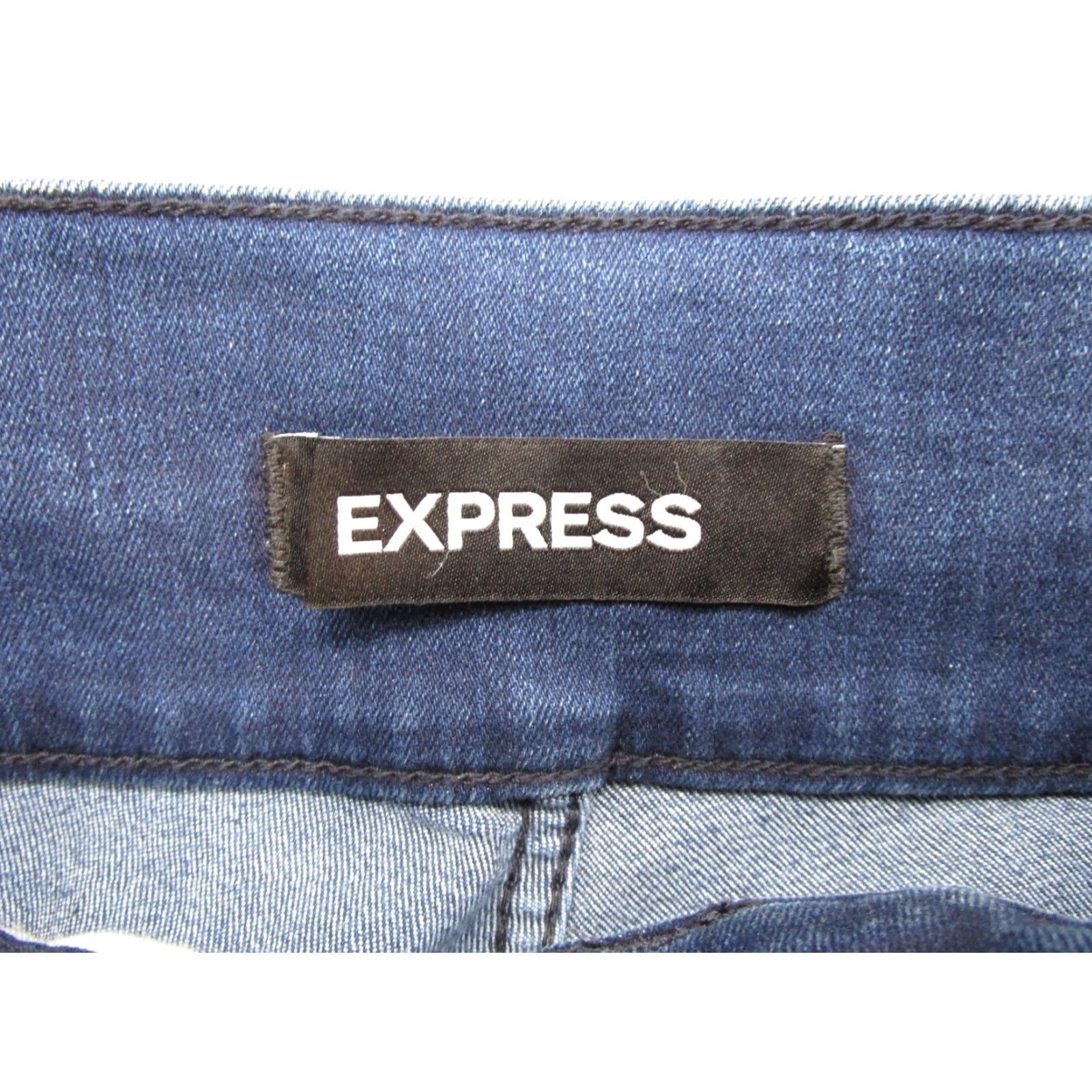 Express Express Blue Stretch Denim Super High Rise Ankle Skinny Jeans Jegging Size 2R Size 26" / US 2 / IT 38 - 4 Thumbnail