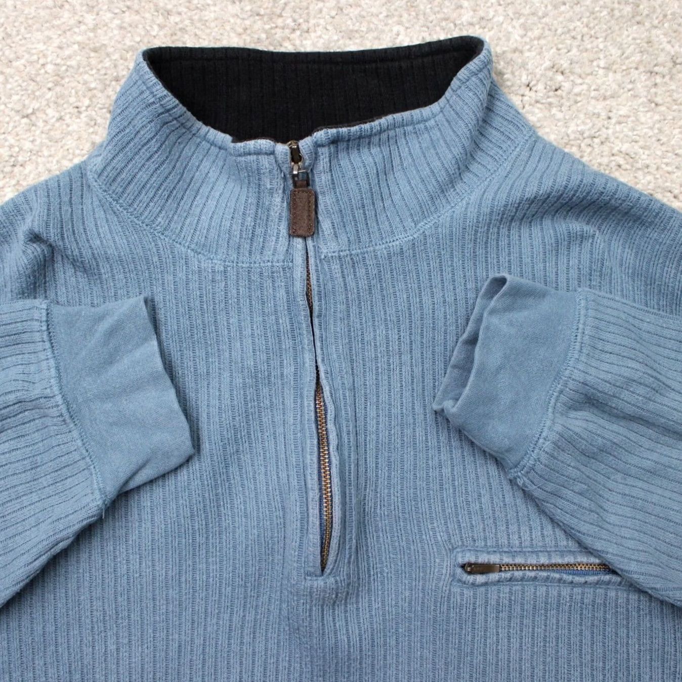 Pendleton Pendleton Mens Large Blue 1/4 Zip Sweatshirt Long Sleeve Pullover Cotton/Poly Size US L / EU 52-54 / 3 - 2 Thumbnail