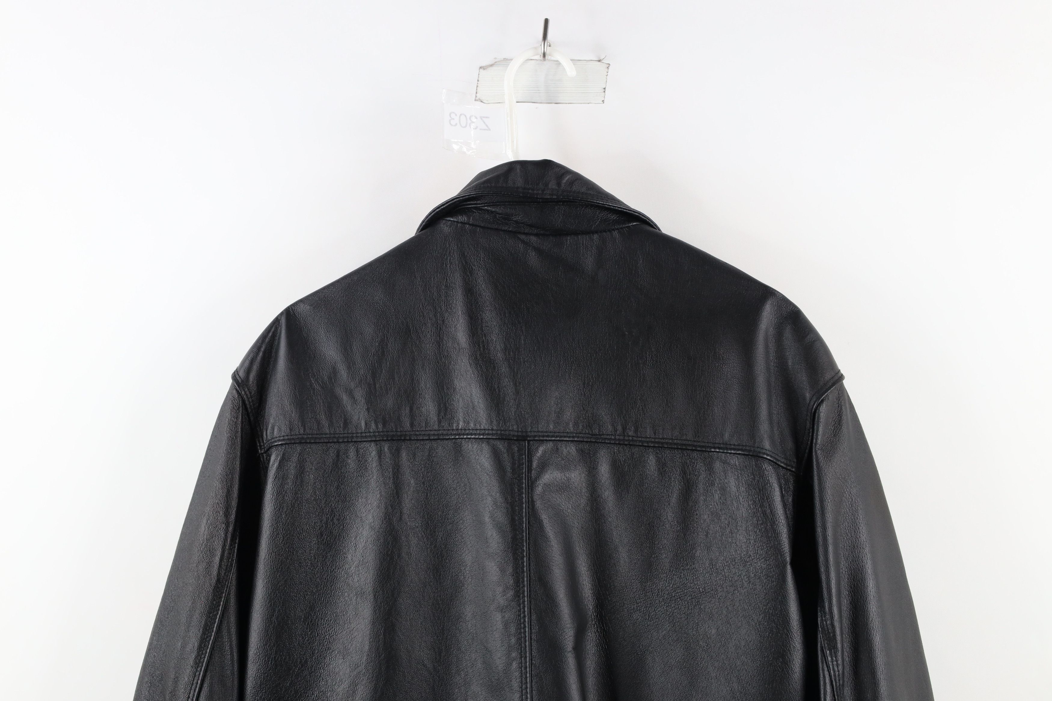 Vintage Vintage 90s Streetwear Leather Full Zip Bomber Jacket Black Size US L / EU 52-54 / 3 - 11 Thumbnail