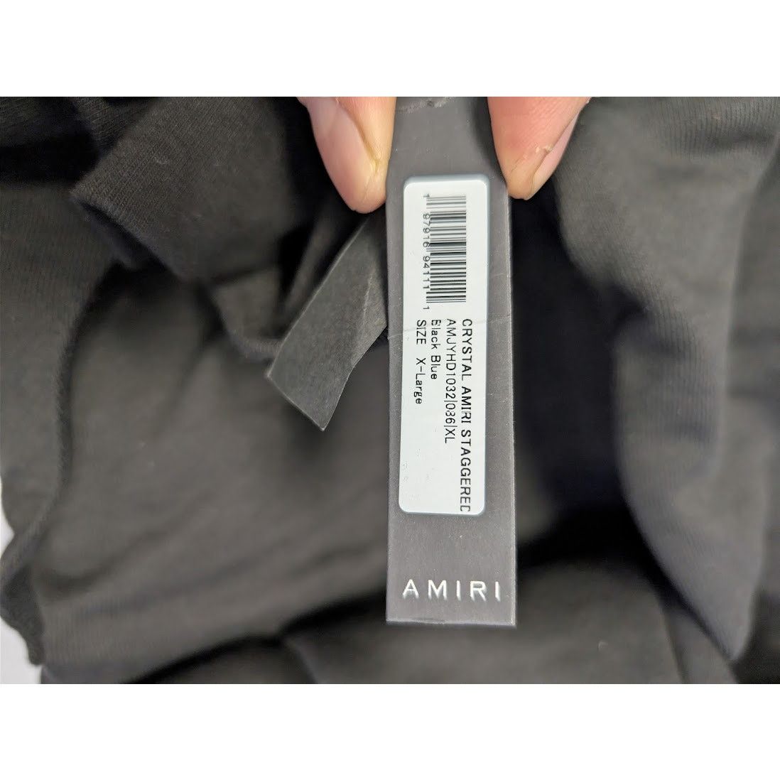 Amiri o1rshd1 Crystal Amiri Staggered Hoodie in Black/Blue XL Size US XL / EU 56 / 4 - 18 Thumbnail