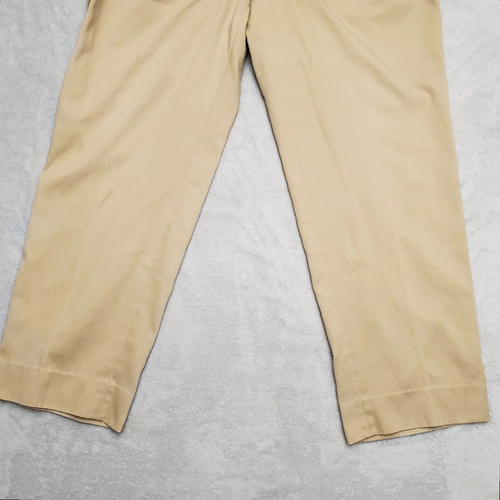 Vintage VINTAGE Travel Smith Pants Mens 36X29 Khaki Pleated Cotton Blend Outdoor Travel Golf Beige 90s Mens Size US 36 / EU 52 - 2 Thumbnail