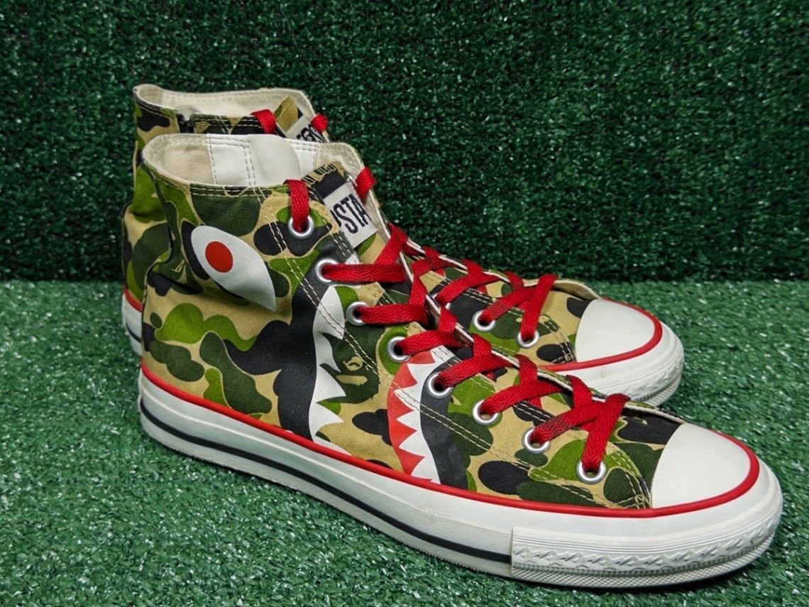Bape A Bathing Ape Bapesta Ape Sta Geeen High top toe canvas Size US 10 / EU 43 - 2 Thumbnail