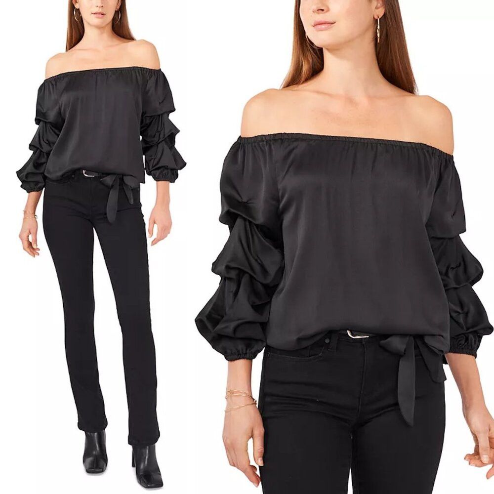 Vince Camuto NWT New $69 Vince Camuto Black Off The Shoulder Balloon Sle Size XS / US 0-2 / IT 36-38 - 1 Thumbnail