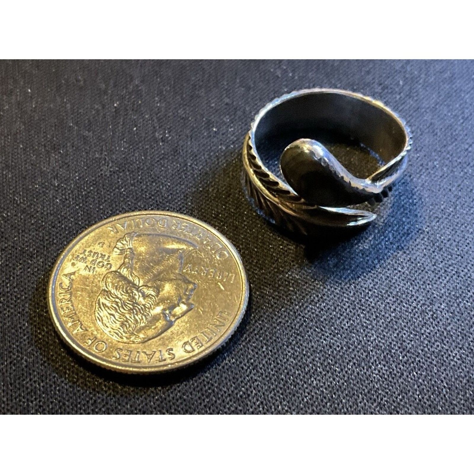 Other 925 Sterling Bypass Feather Labradorite Stone Ring Size 8.5 Size ONE SIZE - 3 Thumbnail