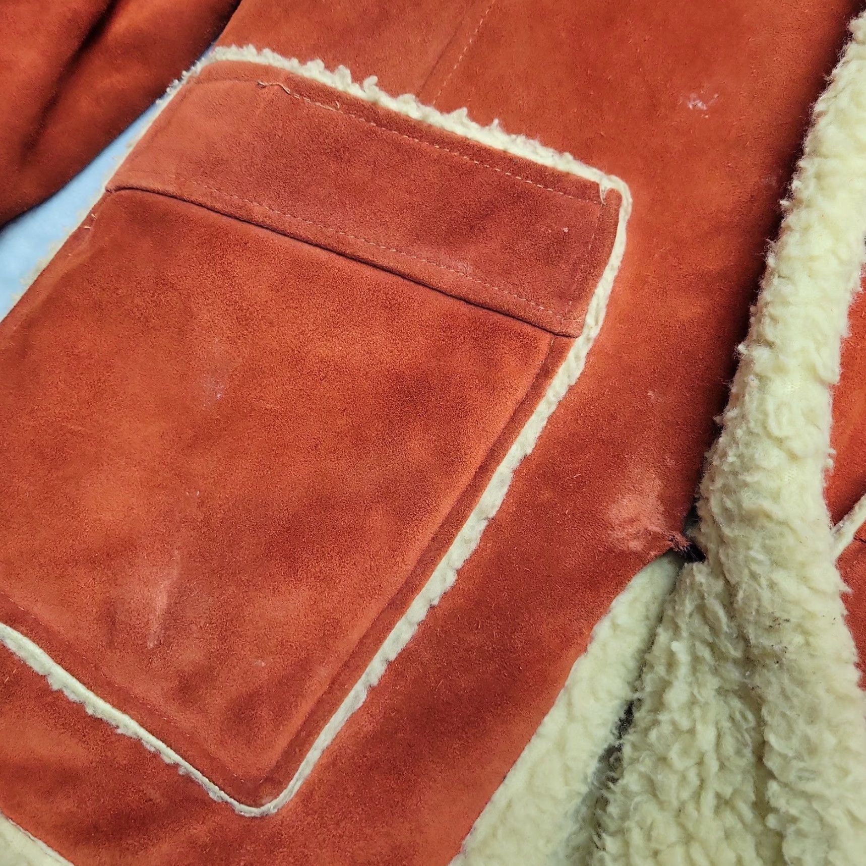 Vintage VINTAGE VTG Suede leather Jacket Mens 40 Rust Orange Western Rancher Cowboy Vancourt 70s Size US XXS / EU 40 - 3 Thumbnail