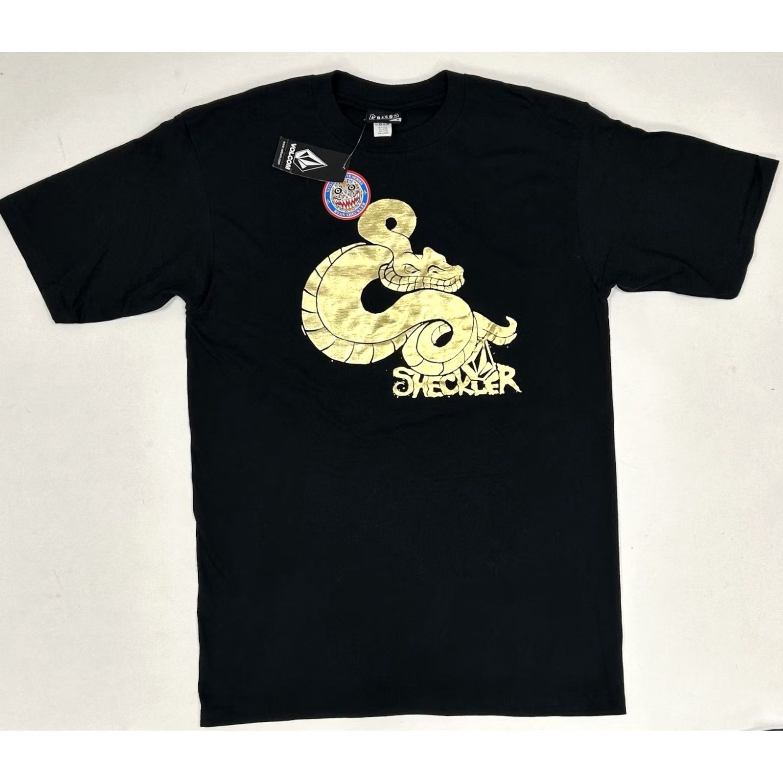 Volcom VINTAGE Volcom Stone Ryan Sheckler Snake Graphic Tee Shirt M Black Gold Mens/Unisex Adults Skate Brand New Old Stock Size US M / EU 48-50 / 2 - 2 Thumbnail