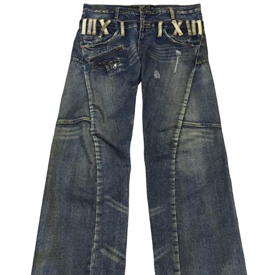 image of Jnco x Ppfm Double Waisted Archive Jeans in Blue, Men's (Size 35)