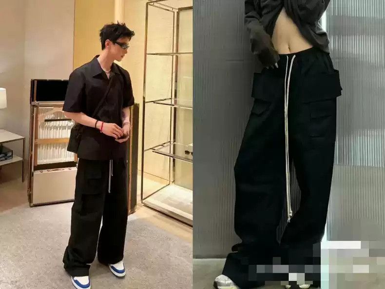 Rick Owens Rick Owens double-loop wide-leg pants flared pants-2505 Size US 32 / EU 48 - 2 Thumbnail