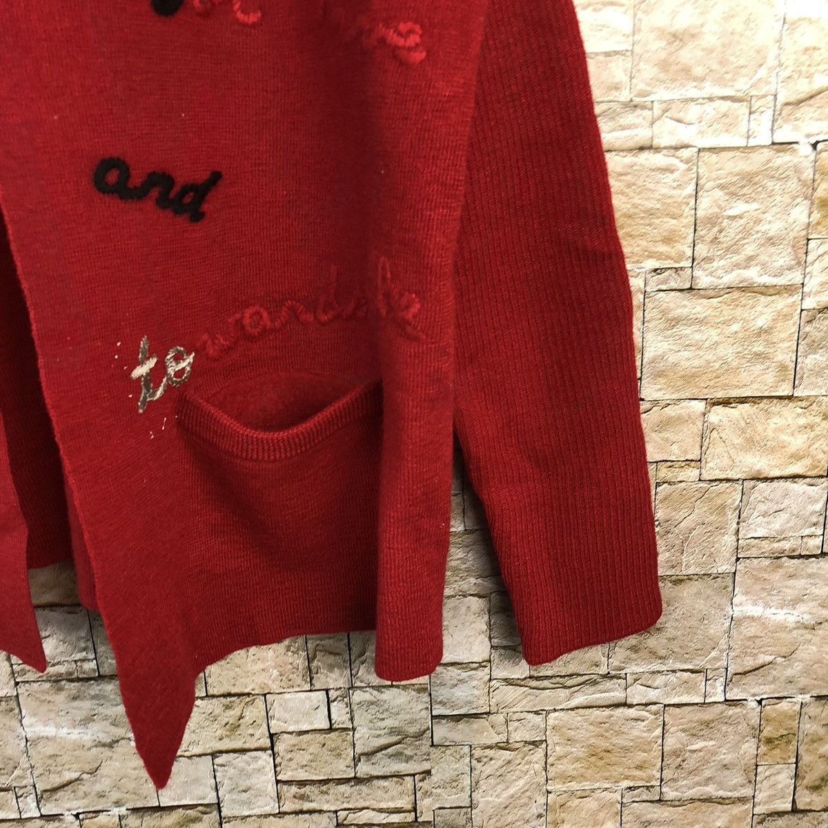 Homespun Knitwear × Pierre Cardin Escape pierre cardin Red Cardigan Knitwear #A1201 Size M / US 6-8 / IT 42-44 - 8 Thumbnail