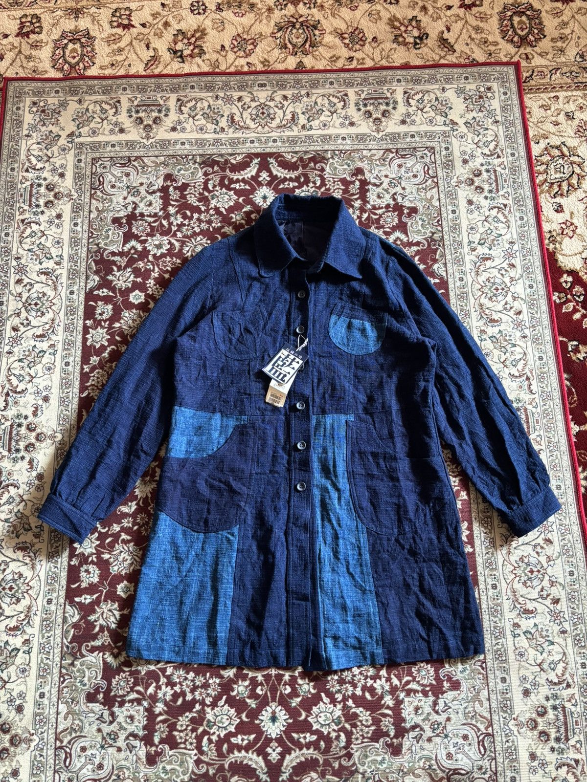Designer × Japanese Brand Indigo Blue Patchwork Coat Japan Size US L / EU 52-54 / 3 - 1 Thumbnail