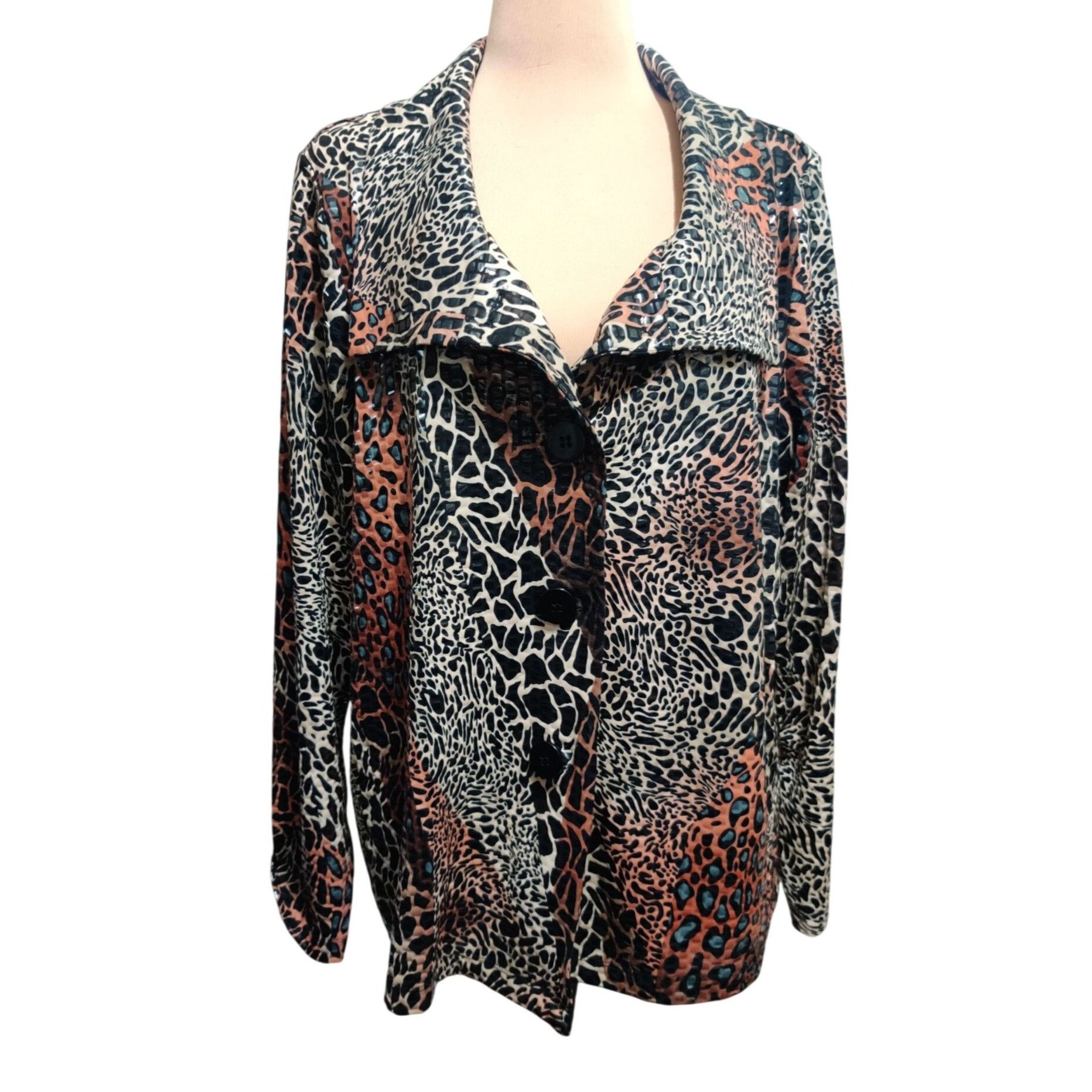 Vintage Vintage Simonton Says XL Y2K Glossy Textured Animal Print St Size XL / US 12-14 / IT 48-50 - 1 Thumbnail