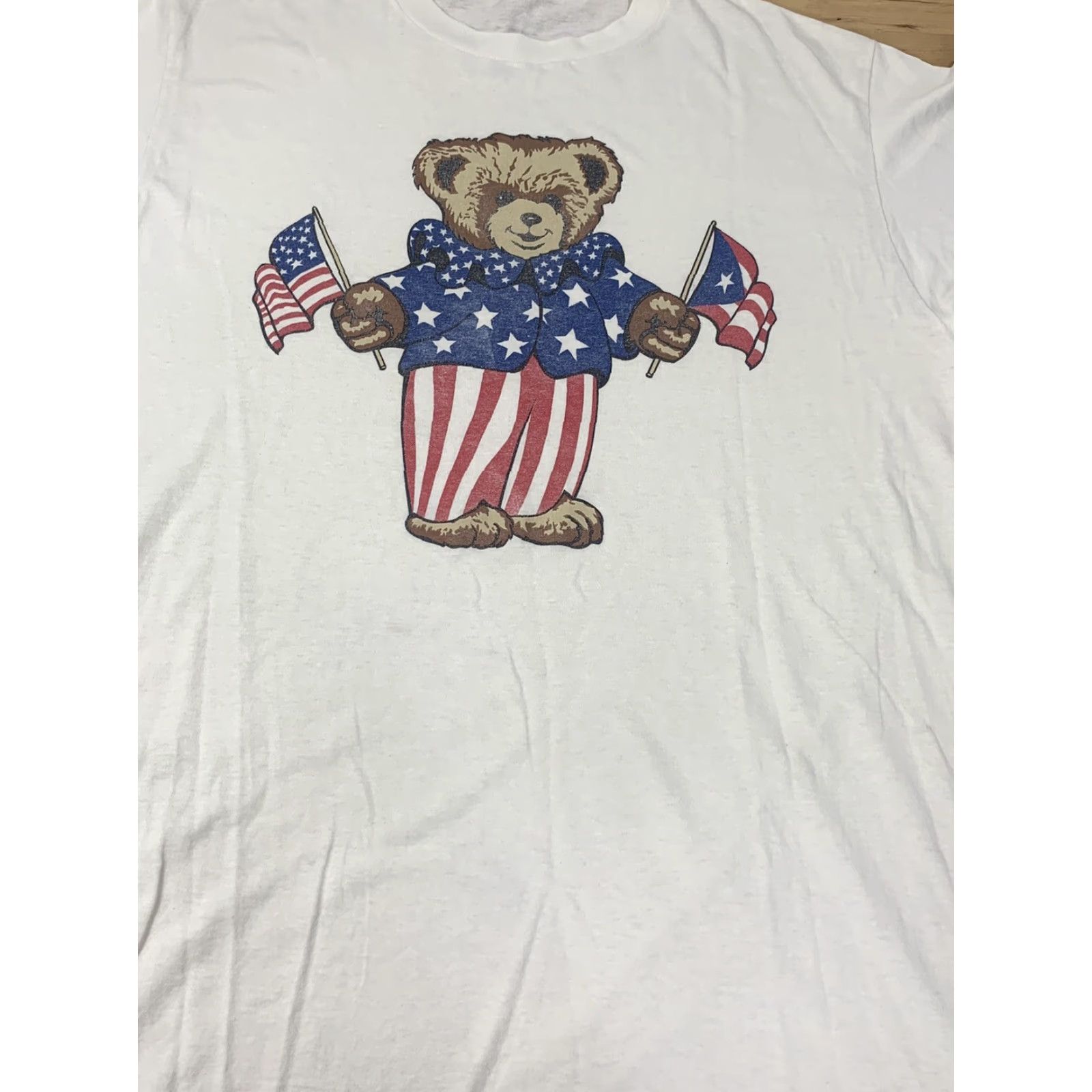 Vintage VINTAGE Big And Tall White Shirt 3XL Adult Men Short Sleeve T-Shirt American Puerto Rican Pride Size US XXL / EU 58 / 5 - 2 Thumbnail