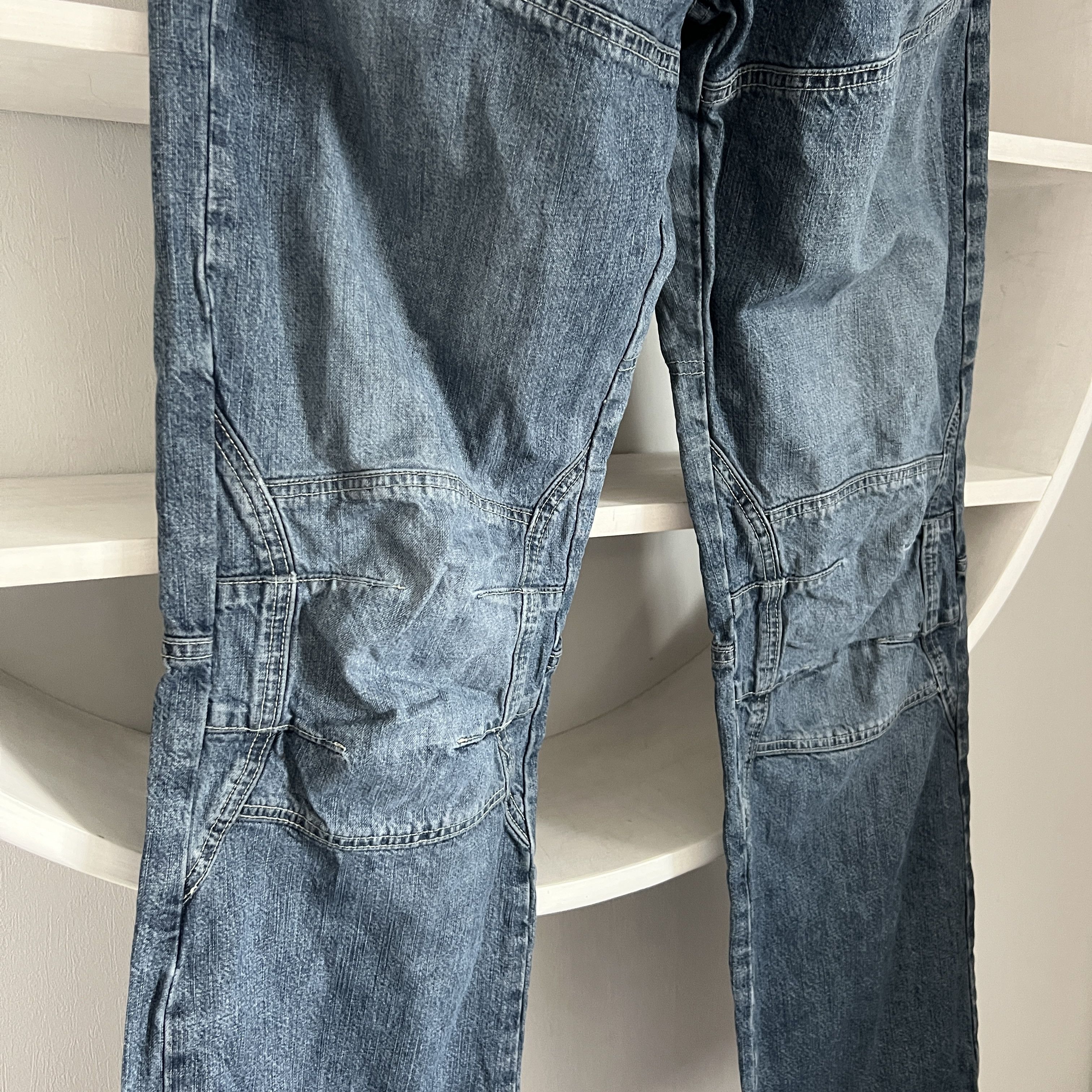 Other FISHBONE Vintage Stone Used Moto Wide Blue Jeans Size L Size US 32 / EU 48 - 6 Thumbnail