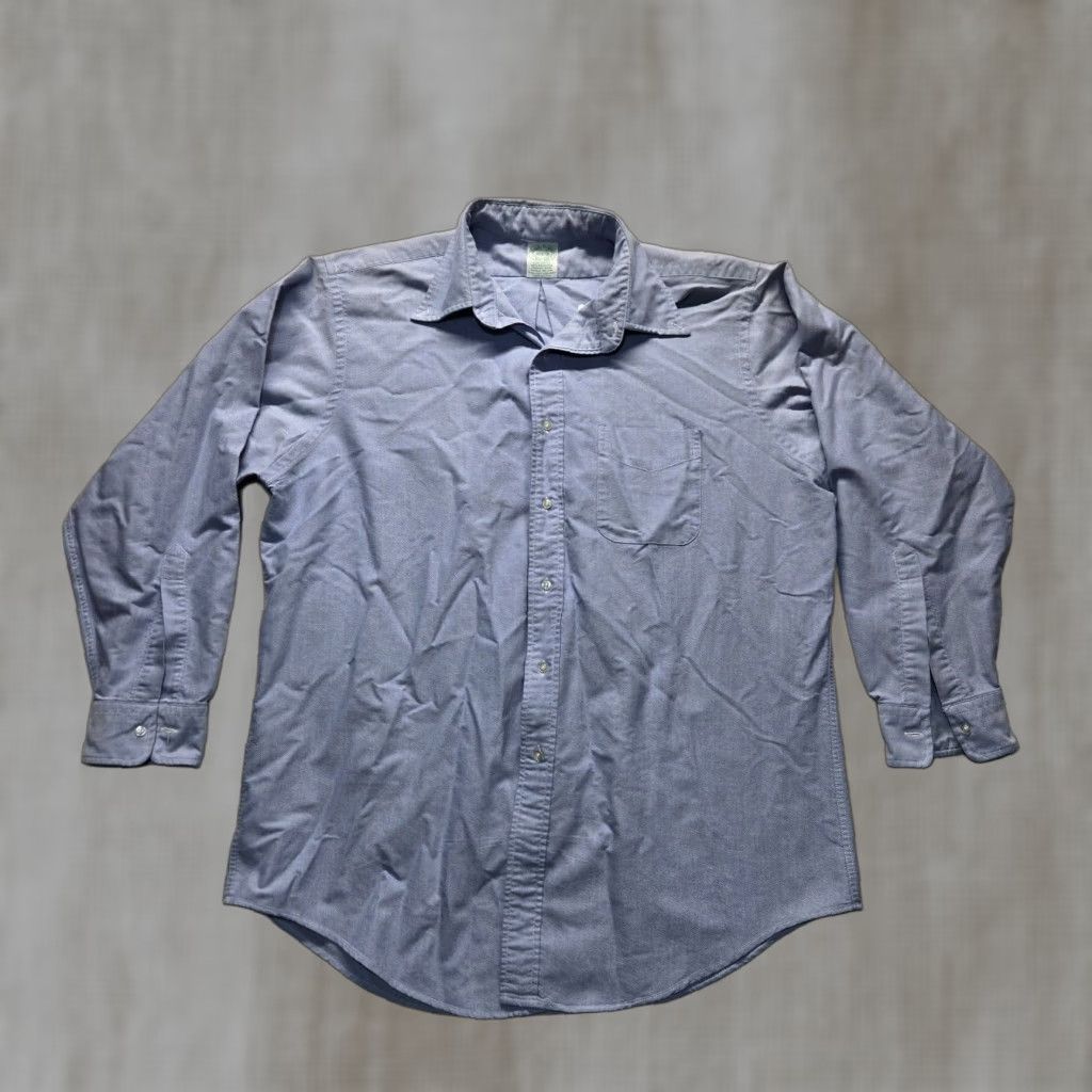 Brooks Brothers Brooks Brothers Shirt Button-Up Blue Long Sleeve Cotton Adult Size 16.5 Regular Mens Size 42R - 1 Thumbnail