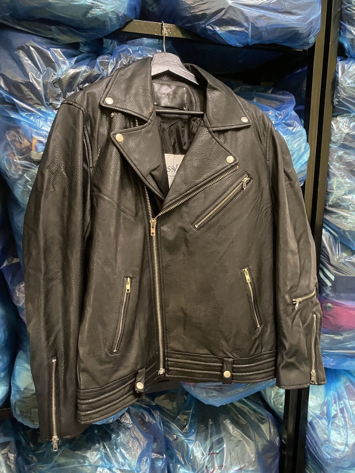 If Six Was Nine Dress Volume Korean Black Leather Biker Jacket Size US L / EU 52-54 / 3 - 3 Thumbnail