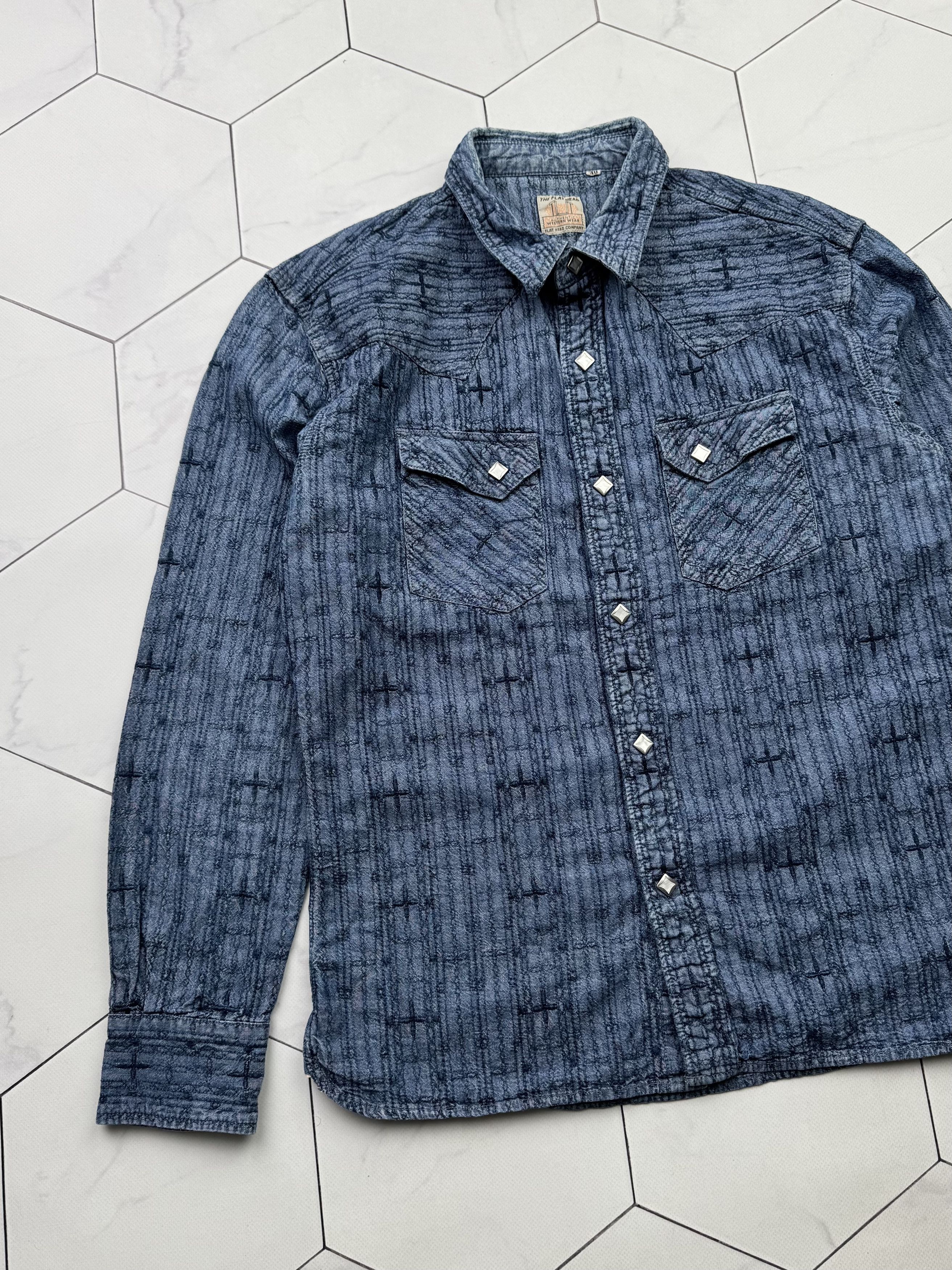 The Flat Head The Flat Head Vintage Made in Japan Denim Shirt (B266) Size US S / EU 44-46 / 1 - 2 Thumbnail