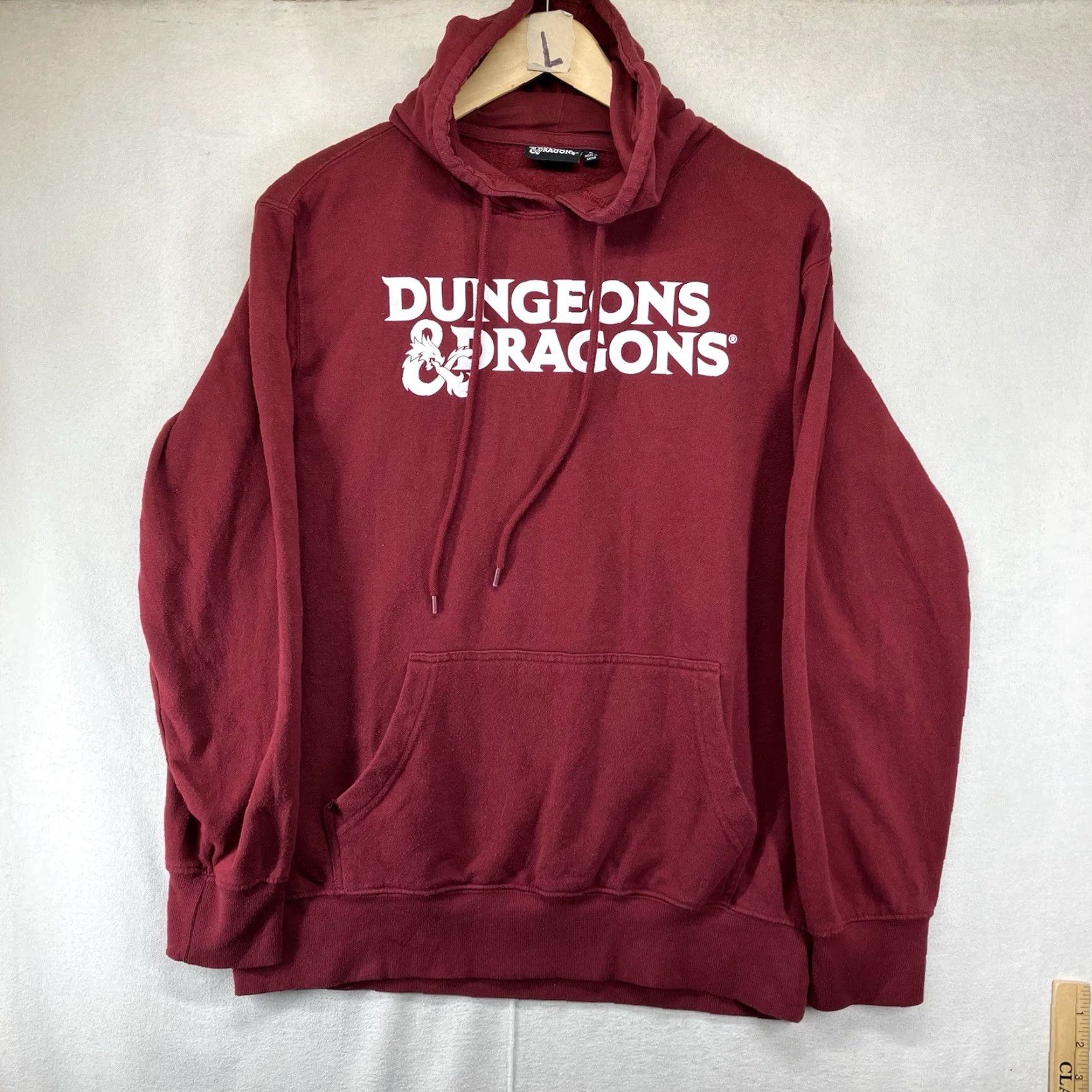 Vintage Dungeons & Dragons Hoodie Adult Medium Red Graphic Dragon Pullover Lightweight Pocket Hooded 80s Retro Mens Size US M / EU 48-50 / 2 - 2 Thumbnail