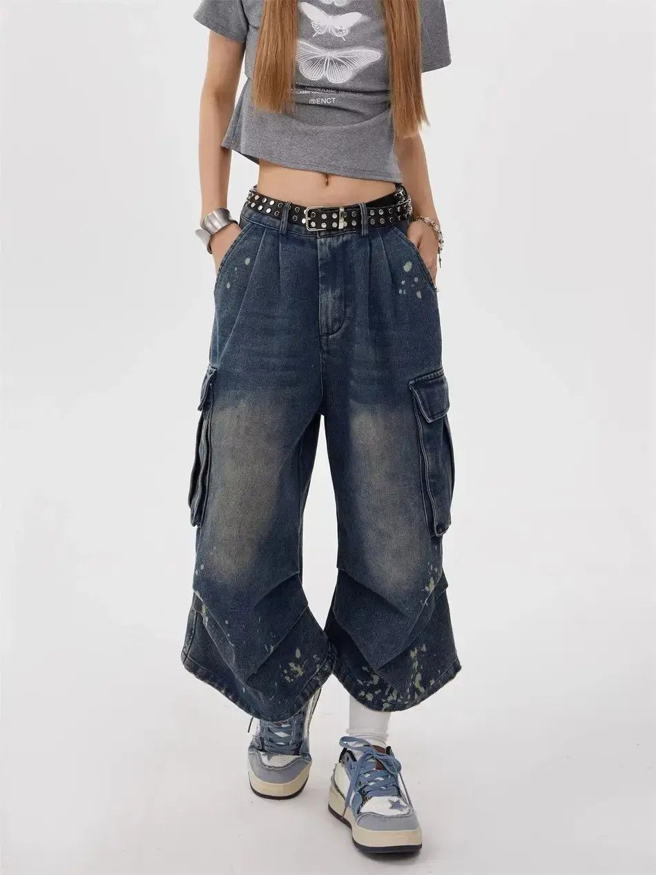 Japanese Brand Retro loose multi pocket denim shorts Size US 32 / EU 48 - 1 Thumbnail