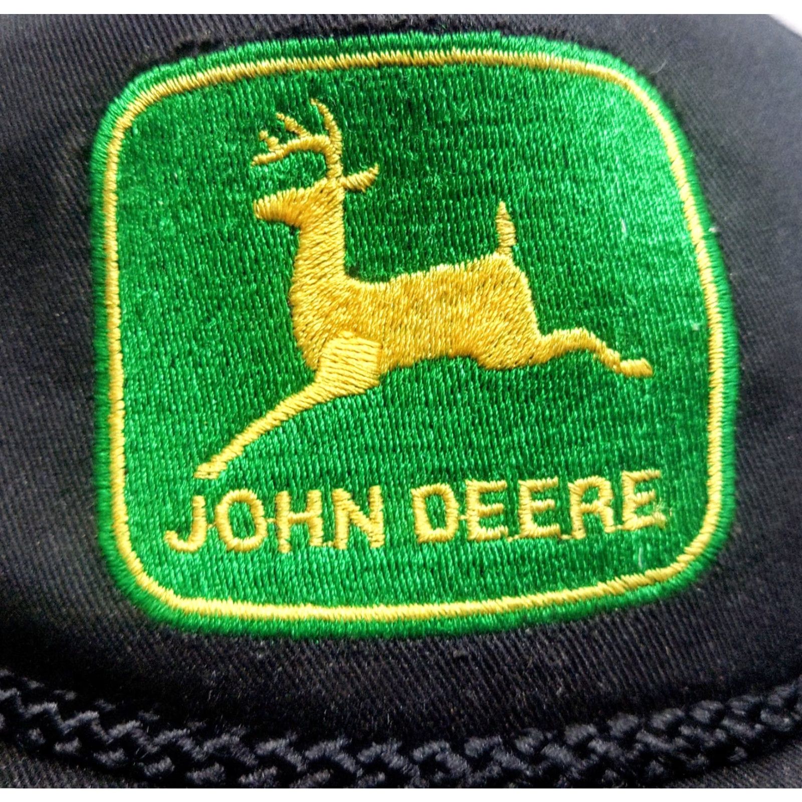 John Deere VINTAGE John Deere Patch Cord Snapback Hat Cap Trucker Hat Men Adjustable Black Canvas 80s 90s Farm Agriculture USA Aircraft? Size ONE SIZE - 2 Thumbnail