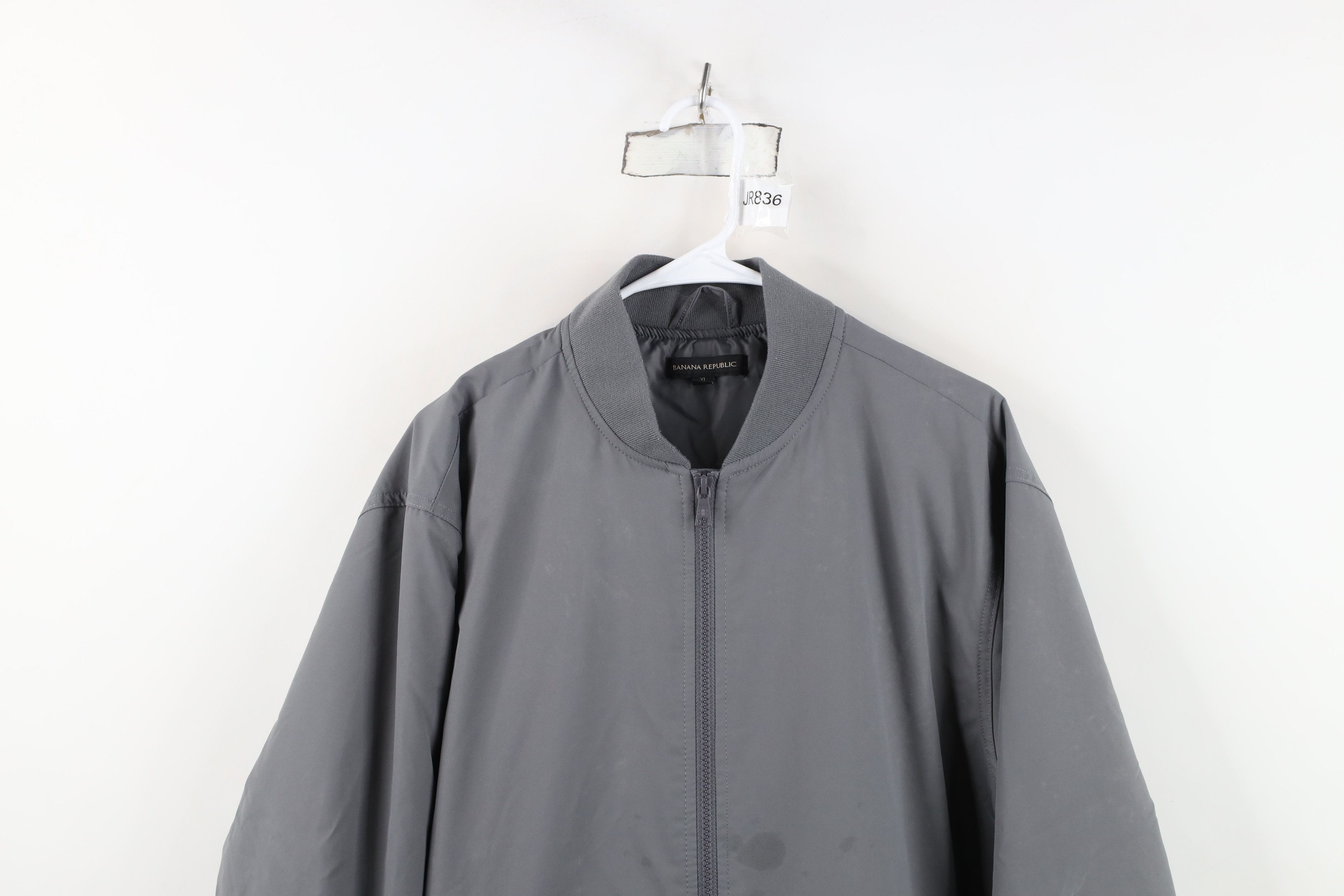 Banana Republic Banana Republic Micro Puffer Full Zip Bomber Jacket Gray Size US XL / EU 56 / 4 - 2 Thumbnail