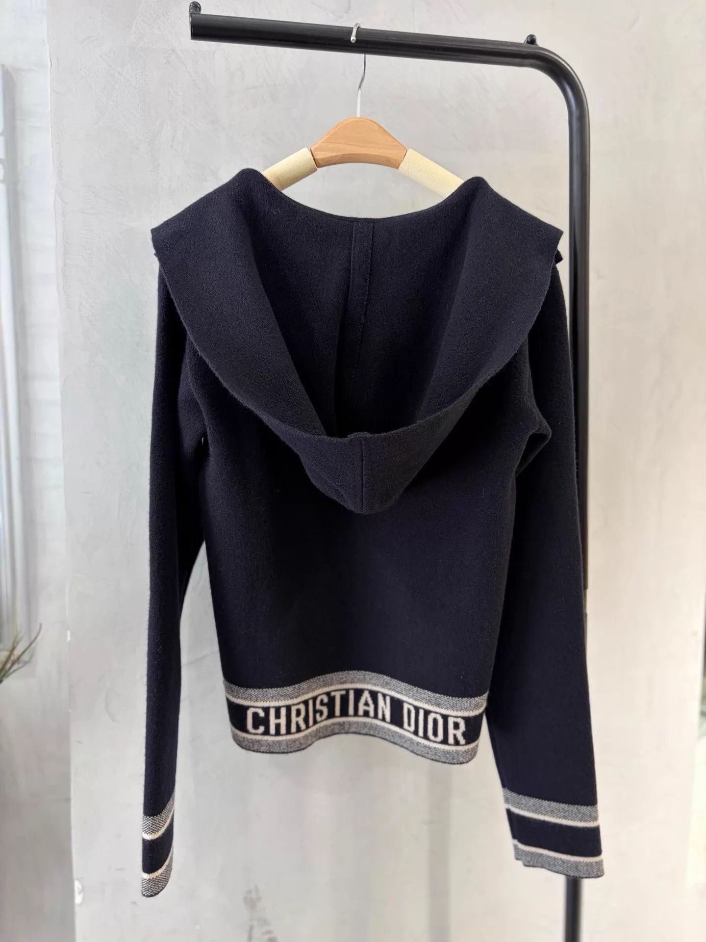Dior Dior Deep Navy Cashmere Hooded Knit Zip Jacket 34 Size XS / US 0-2 / IT 36-38 - 3 Thumbnail